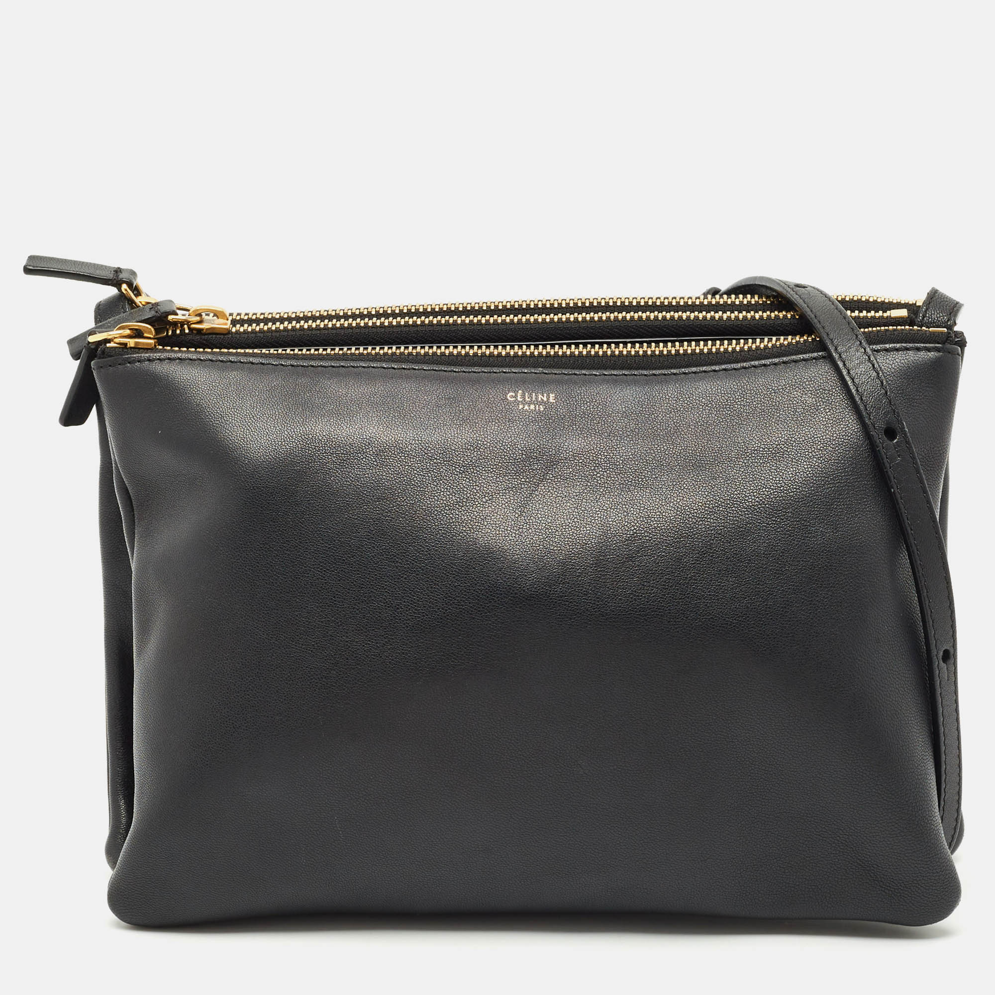 

Céline Black Leather Large Trio Crossbody Bag