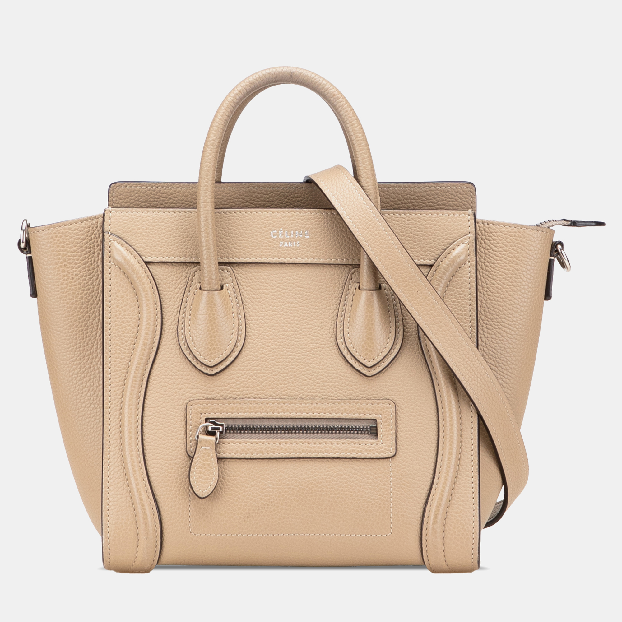 

Celine Beige Nano Leather Luggage Tote