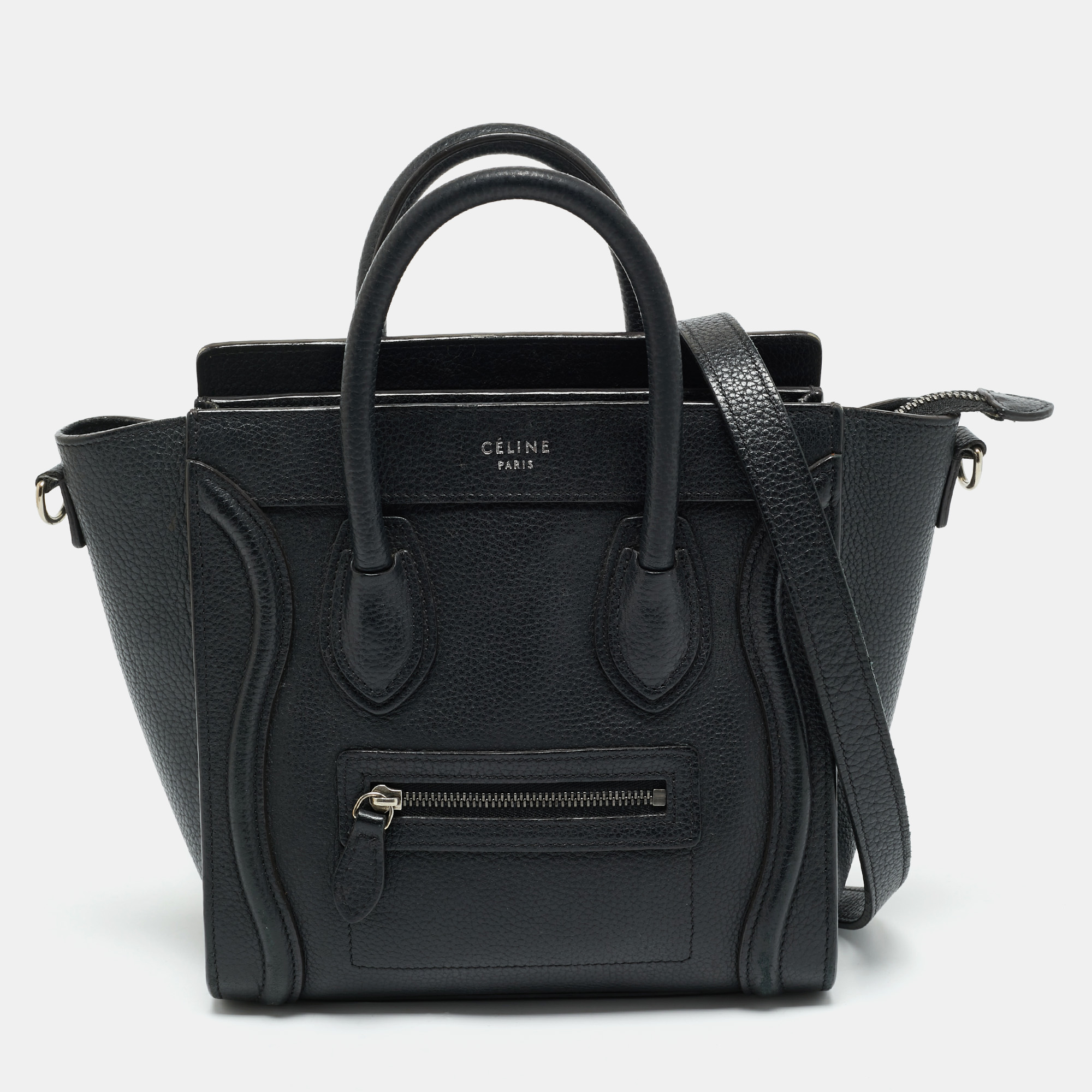 

Celine Black Leather Nano Luggage Tote