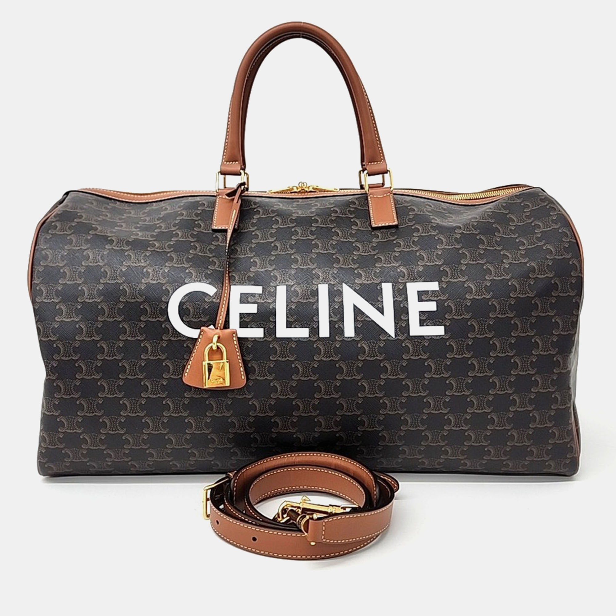 

Celine Brown PVC Triumph Voyage Bag Large