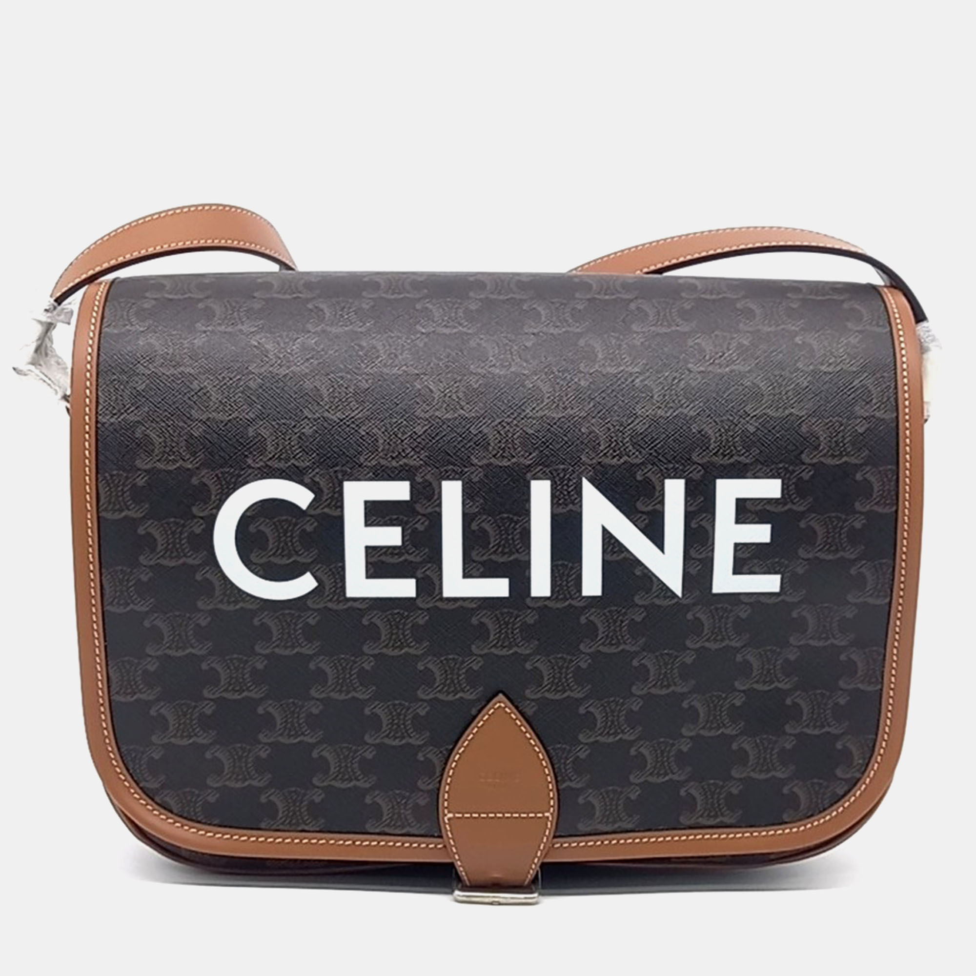 

Celine Brown Canvas Folco Messenger Bag