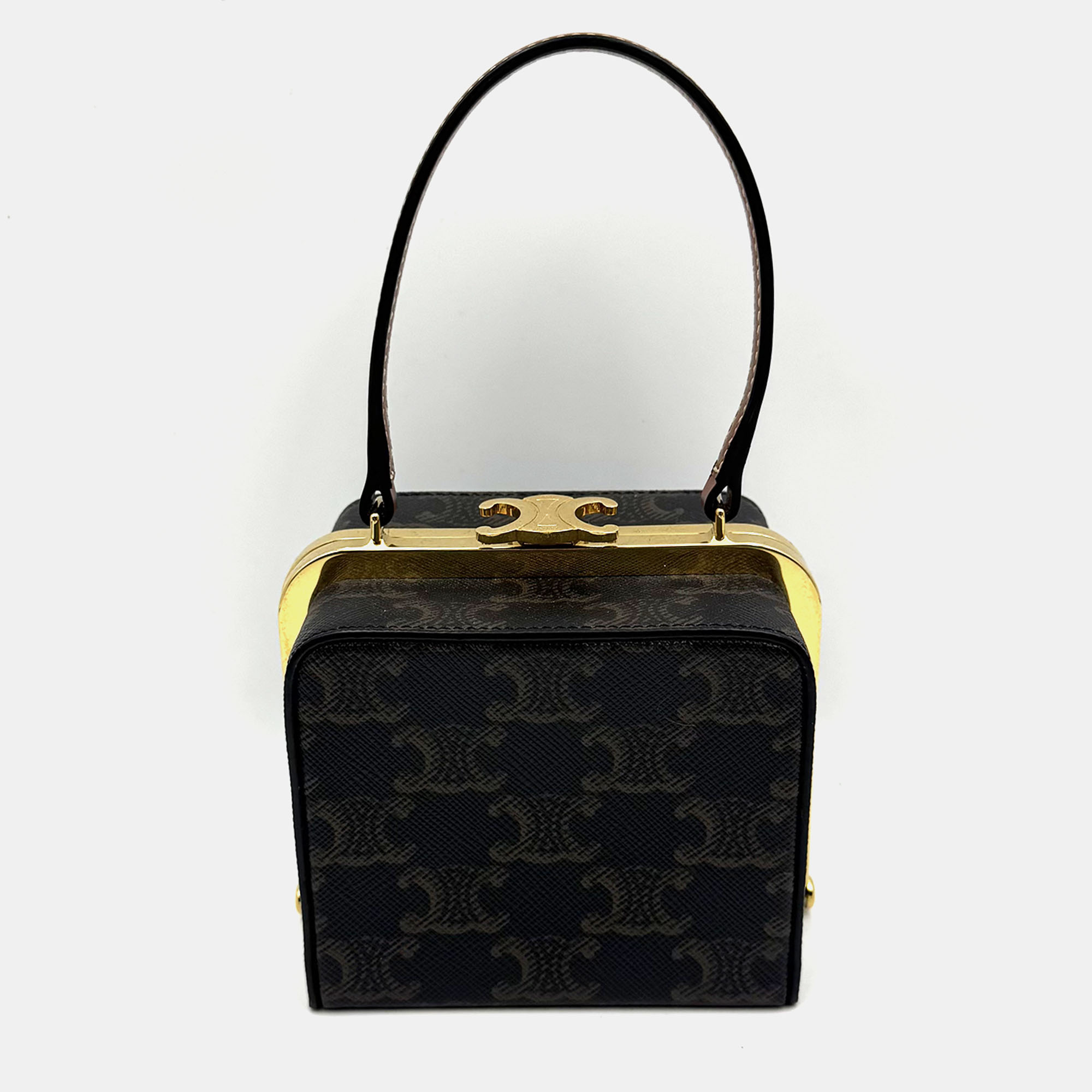

Celine Parade Box Monogram Canvas Shoulder Bag, Black