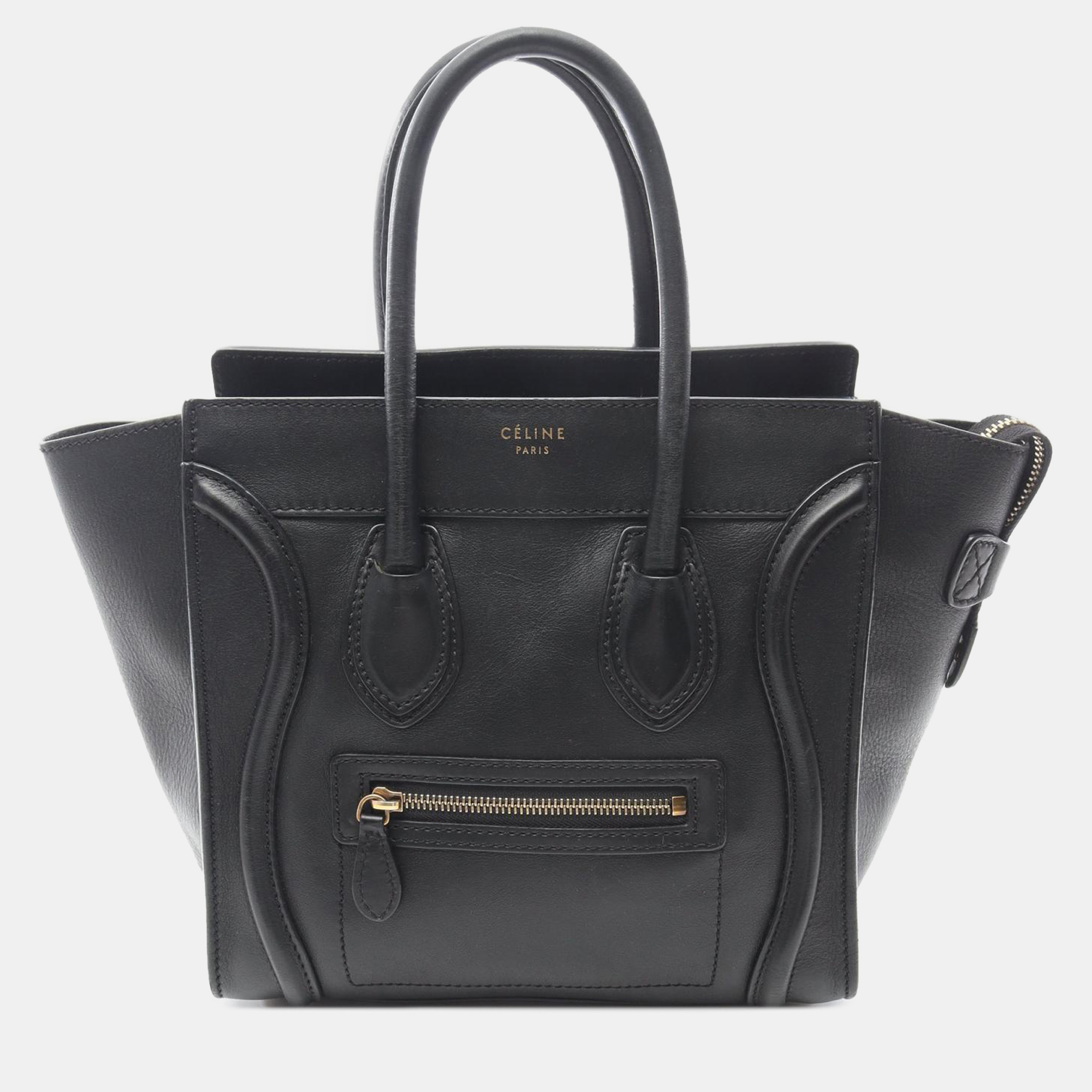 

Celine Black Micro Smooth Calfskin Luggage Tote