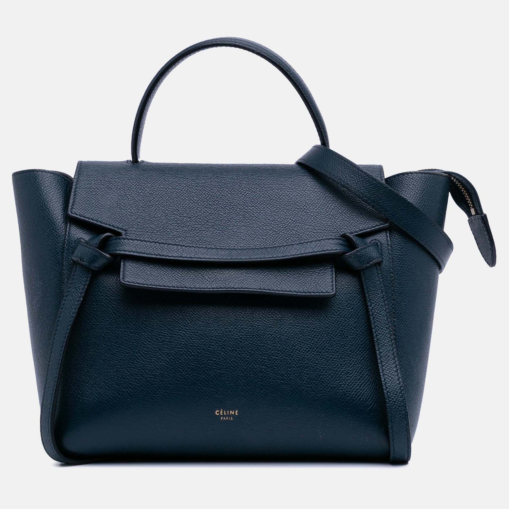 

Celine Navy Blue Micro Grained Calfskin Belt Bag
