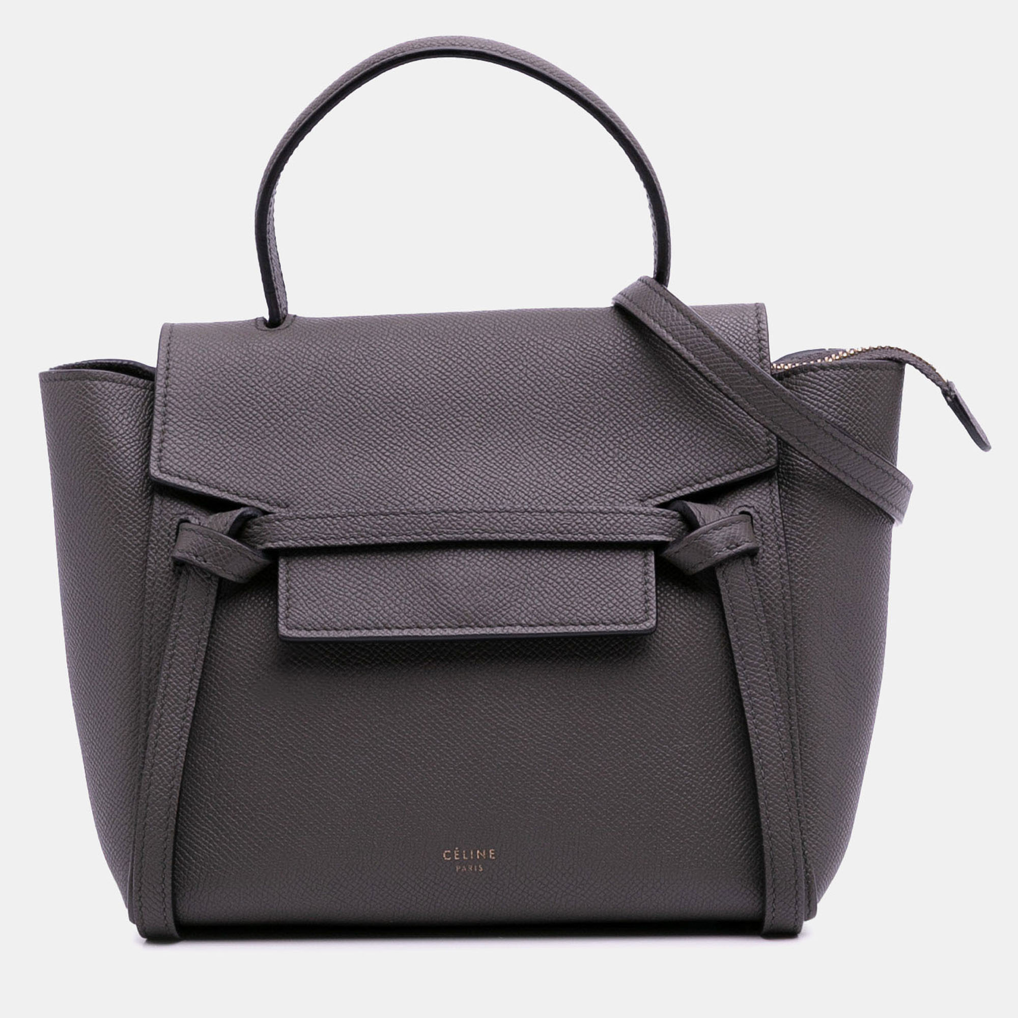 Celine Grey Nano Grained Calfskin Belt Bag