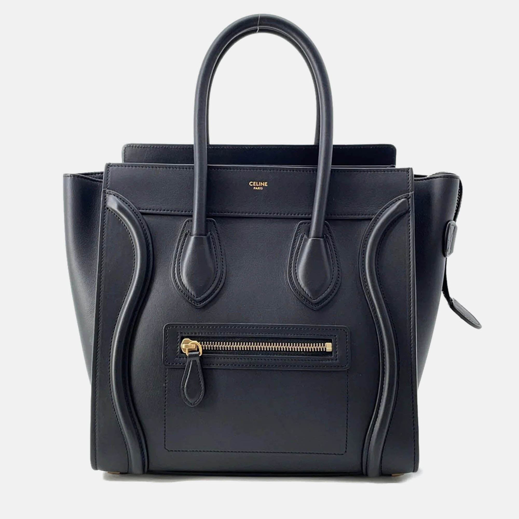 

Celine Luggage Shopper Black Leather Size Micro