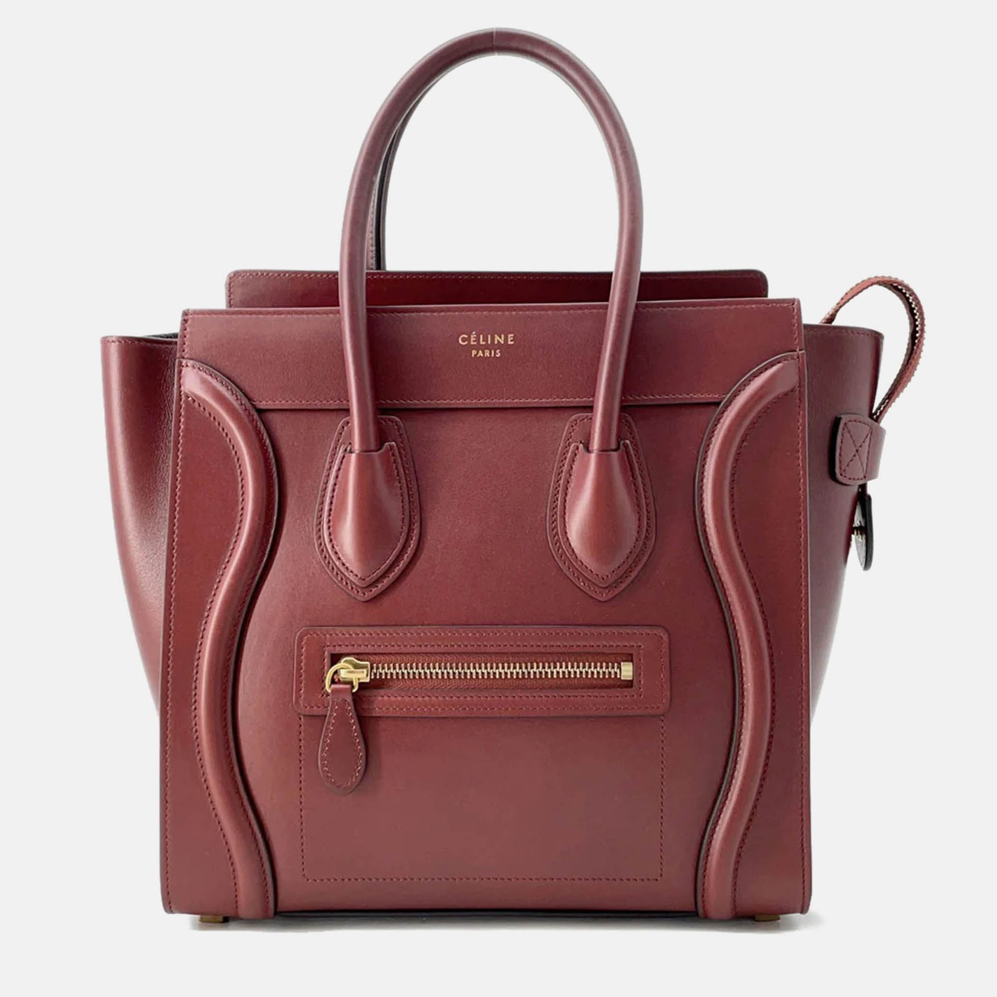 

Celine Luggage Burgundy Leather Tote Bag