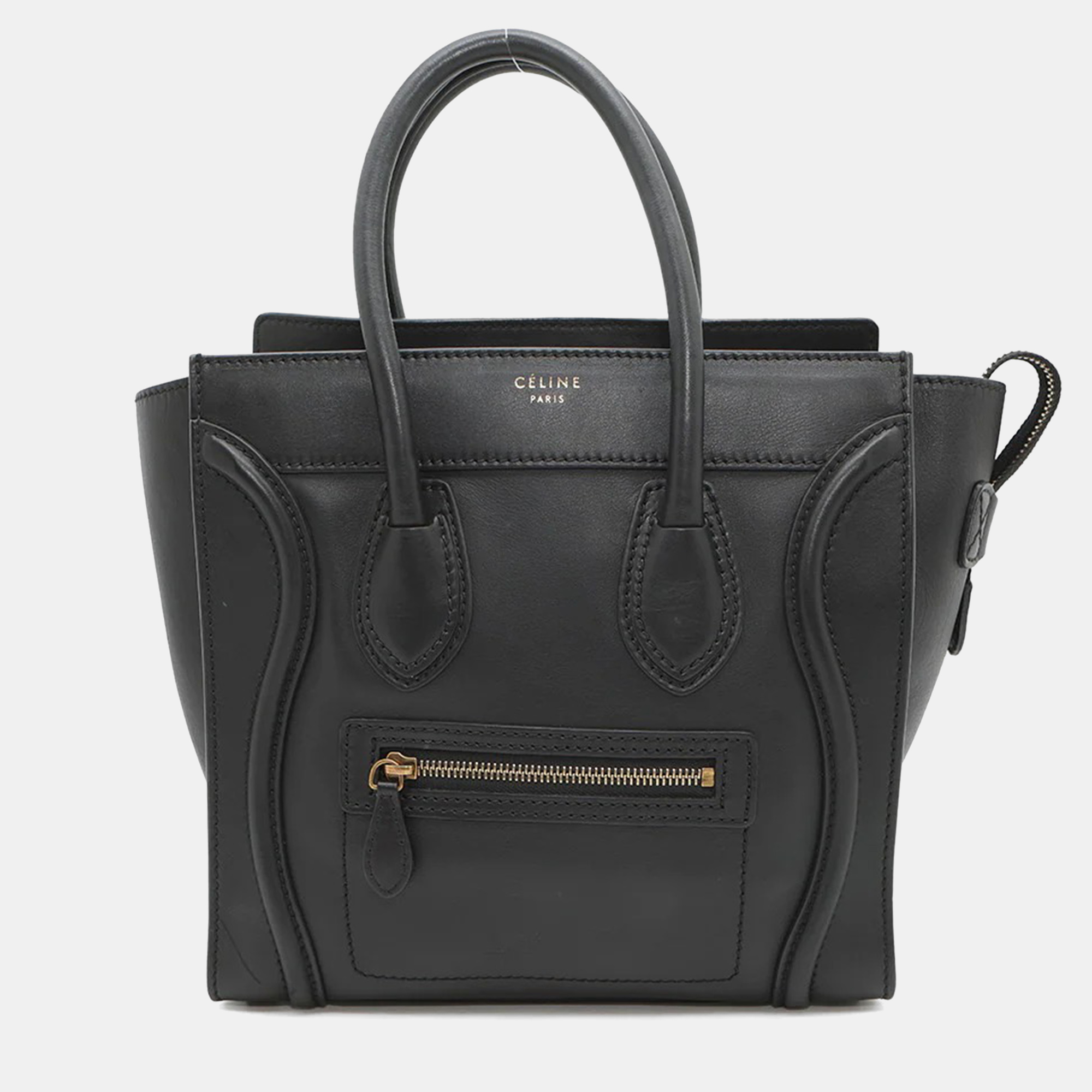

Celine Luggage Shopper Micro Black Leather Tote Bag