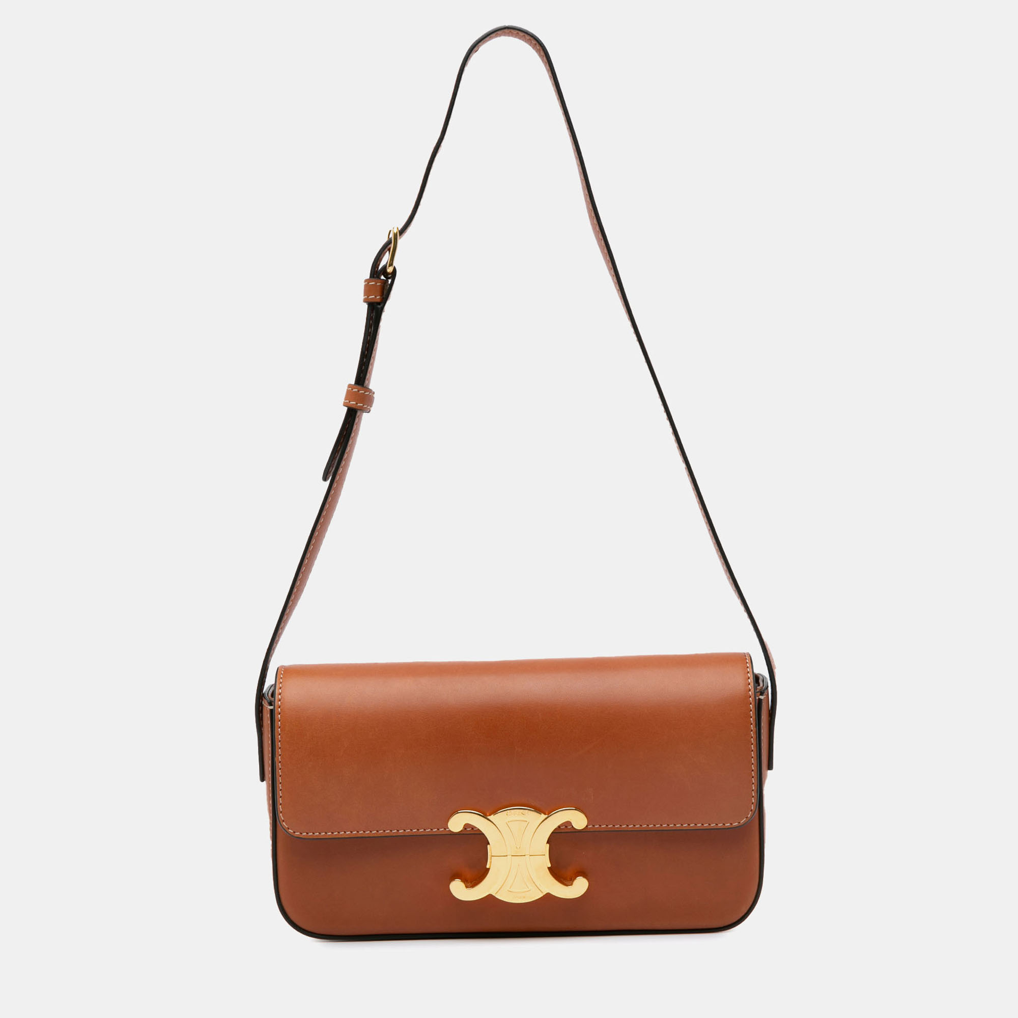 

Celine Brown Shiny Calfskin Claude Shoulder Bag