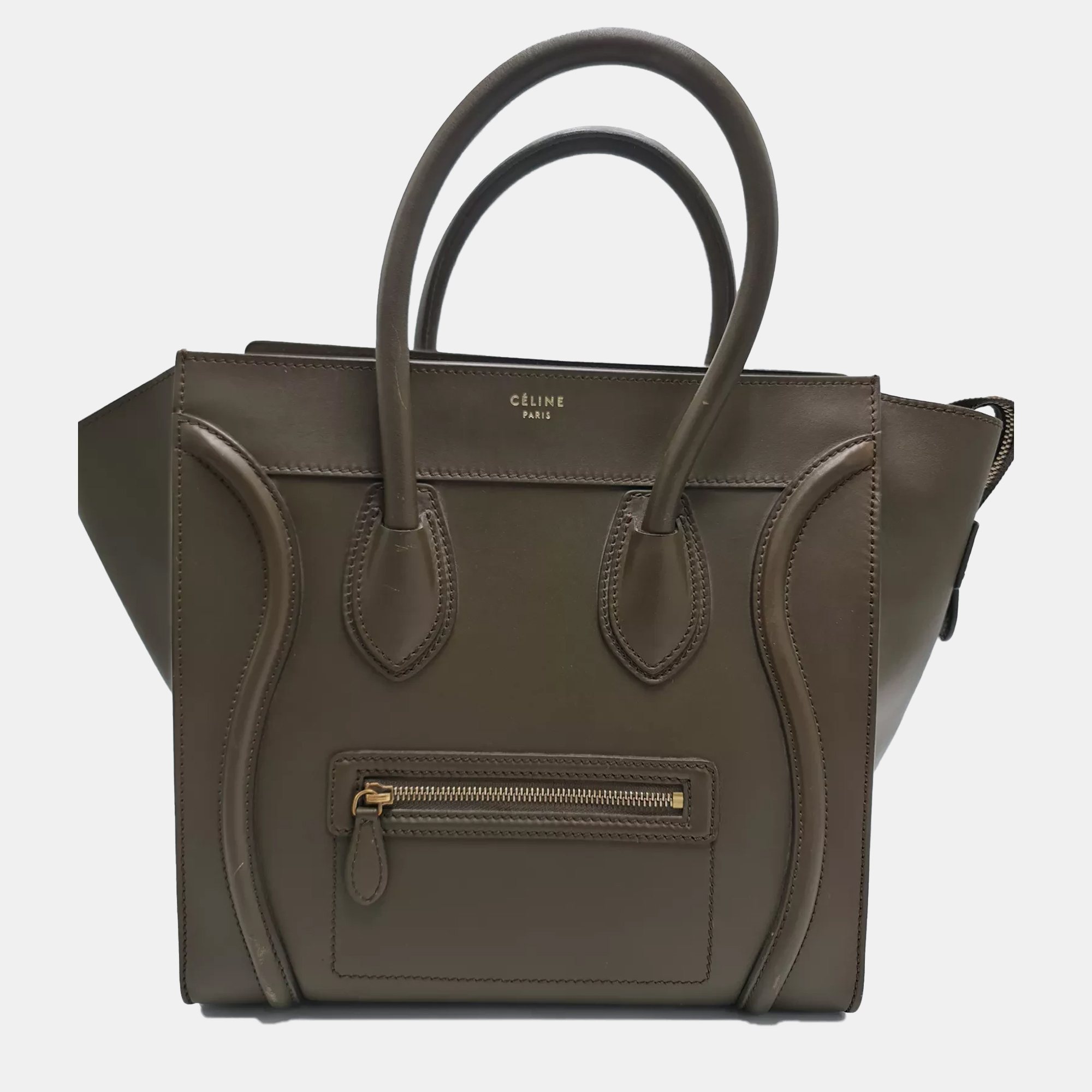 Pre-owned Celine Phantom Luggage Medium Green Leather Tote Bag
