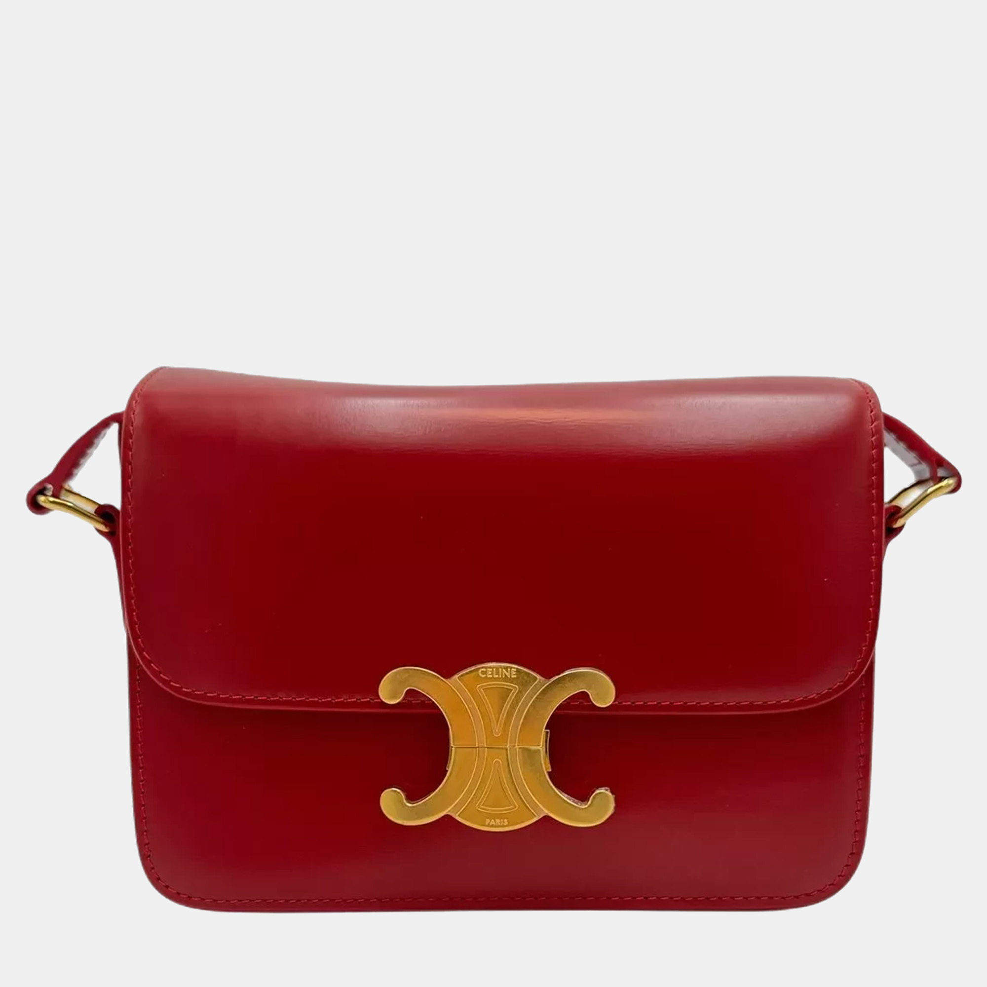 

Celine Triomphe Red Calfskin Shoulder Bag