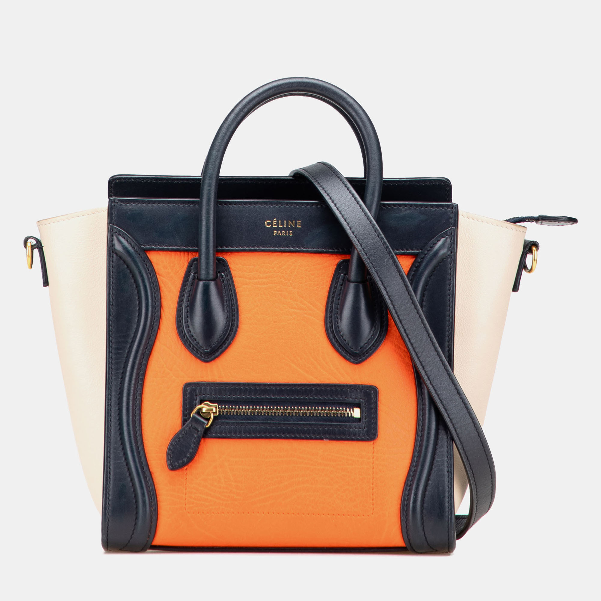 

Celine Multicolor Nano Tricolor Leather Luggage Tote