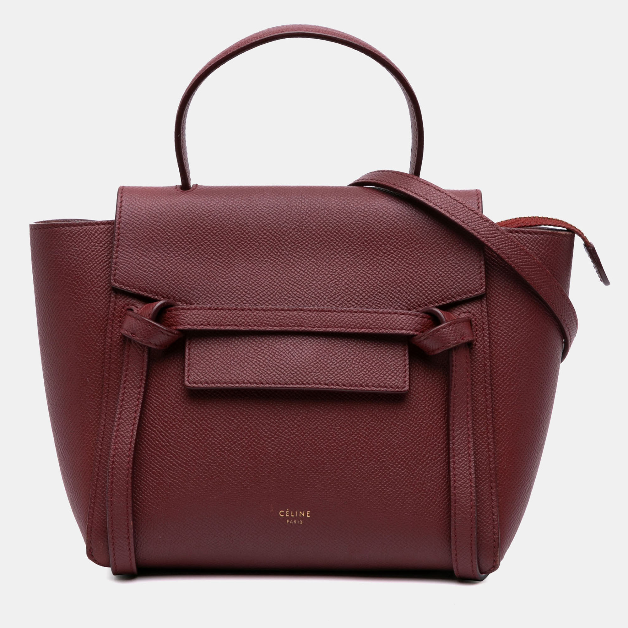 Celine Red Nano Grained Calfskin Belt Bag