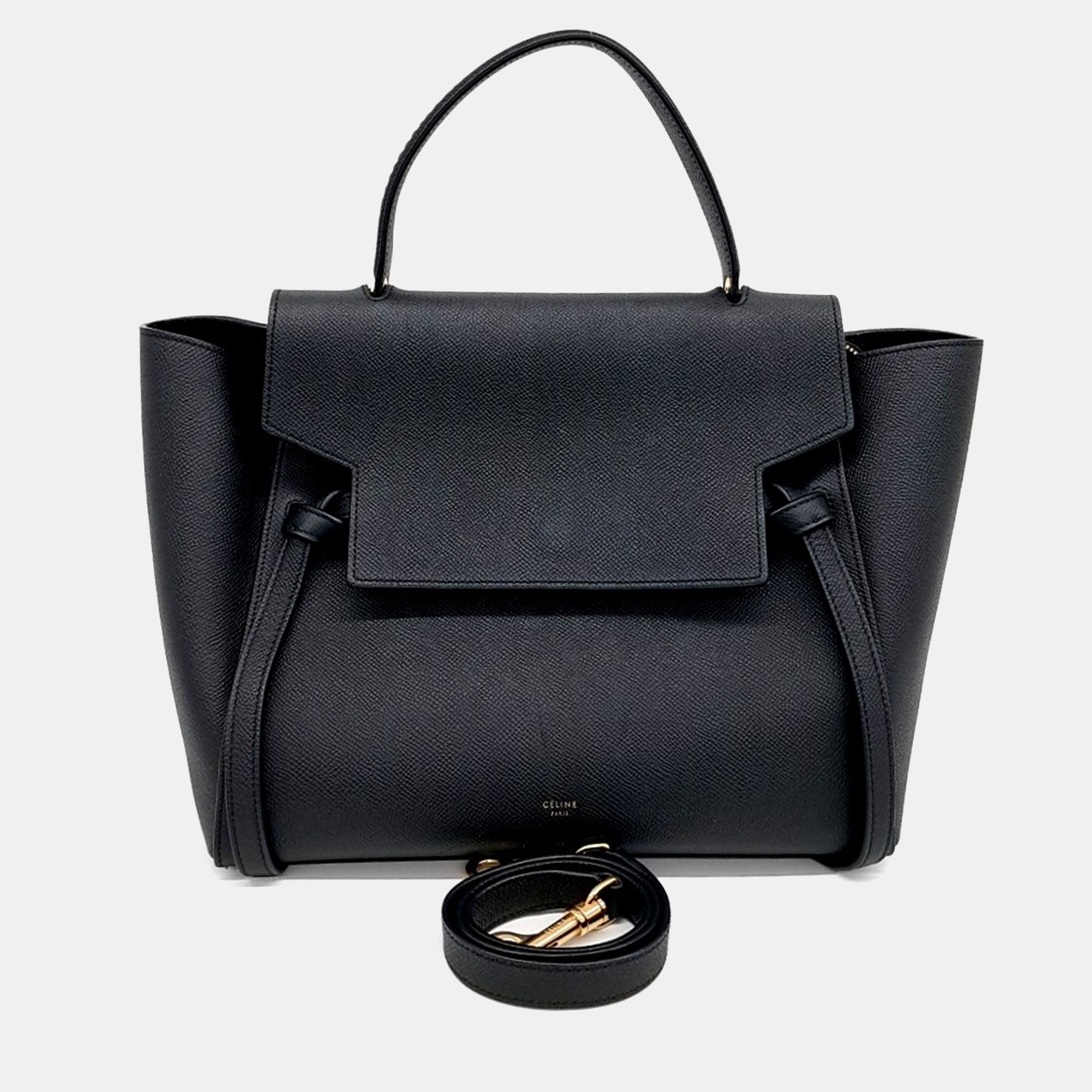 

Celine Black Leather belt bag mini