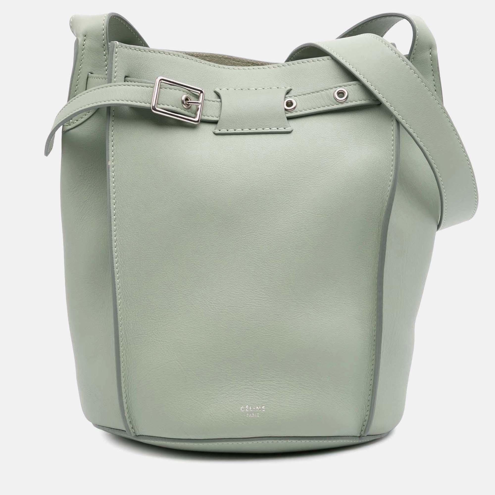 

Celine Green Leather Big Bag Bucket Crossbody