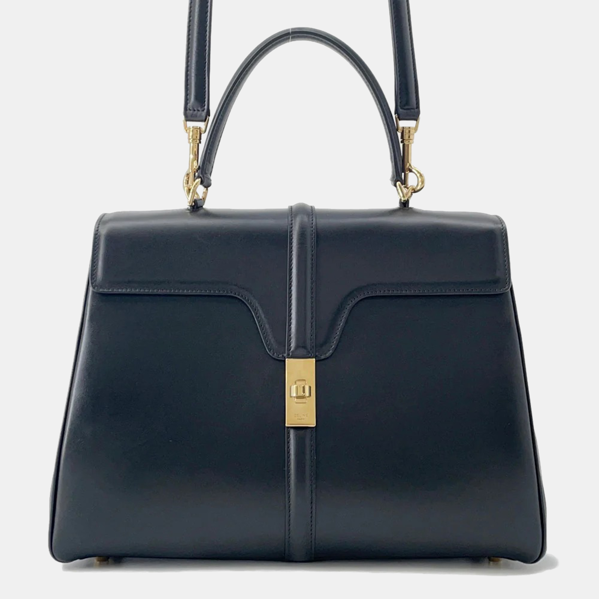 

Celine Classique 16 Medium Black Leather Handbag