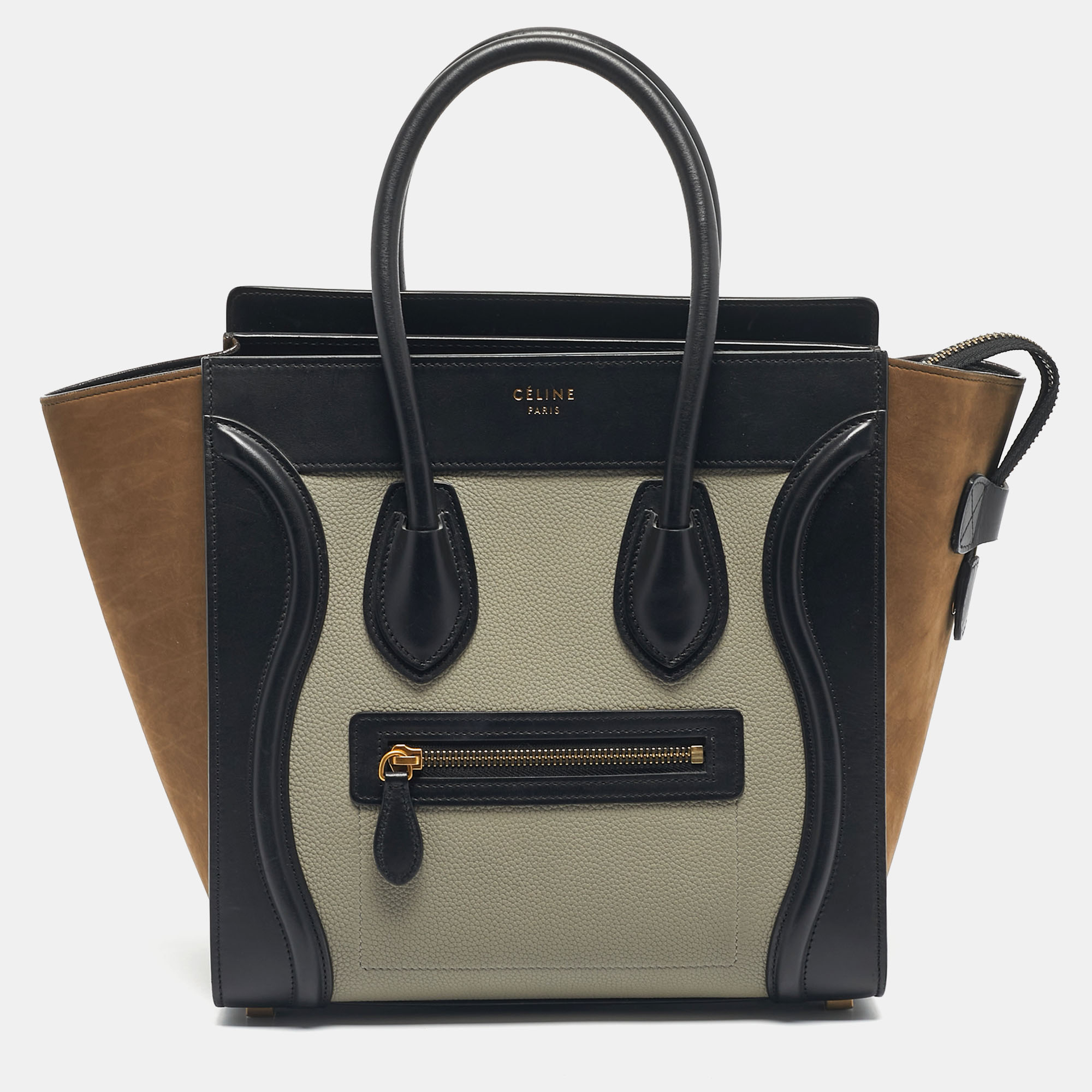 

Celine Tri Color Nubuck and Leather Micro Luggage Tote, Multicolor