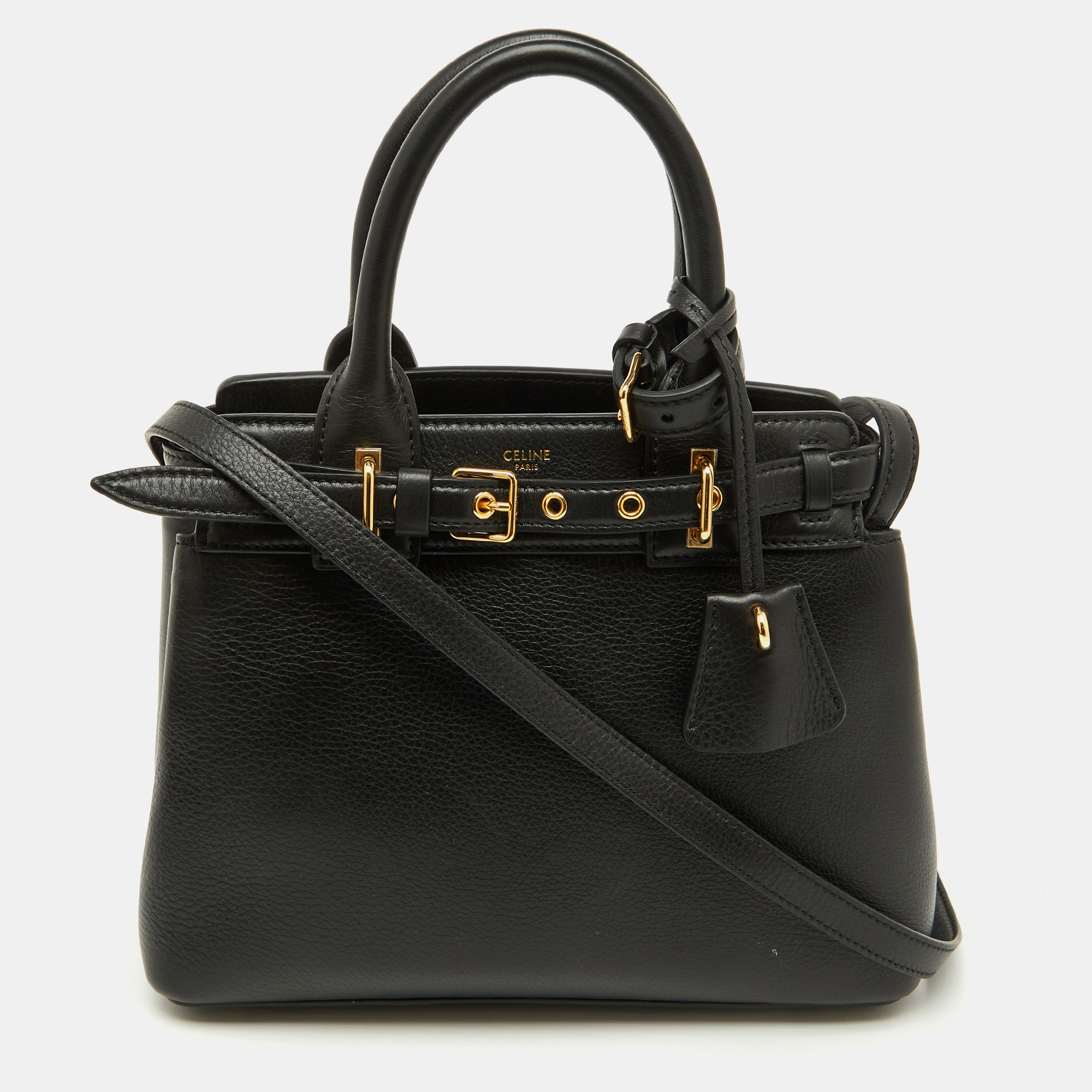 

Celine Black Supple Leather Teen Conti Satchel