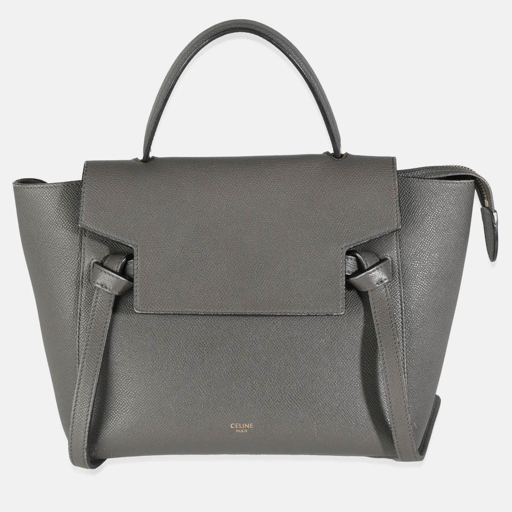 

Celine Grey Grained Calfskin Micro Belt Bag