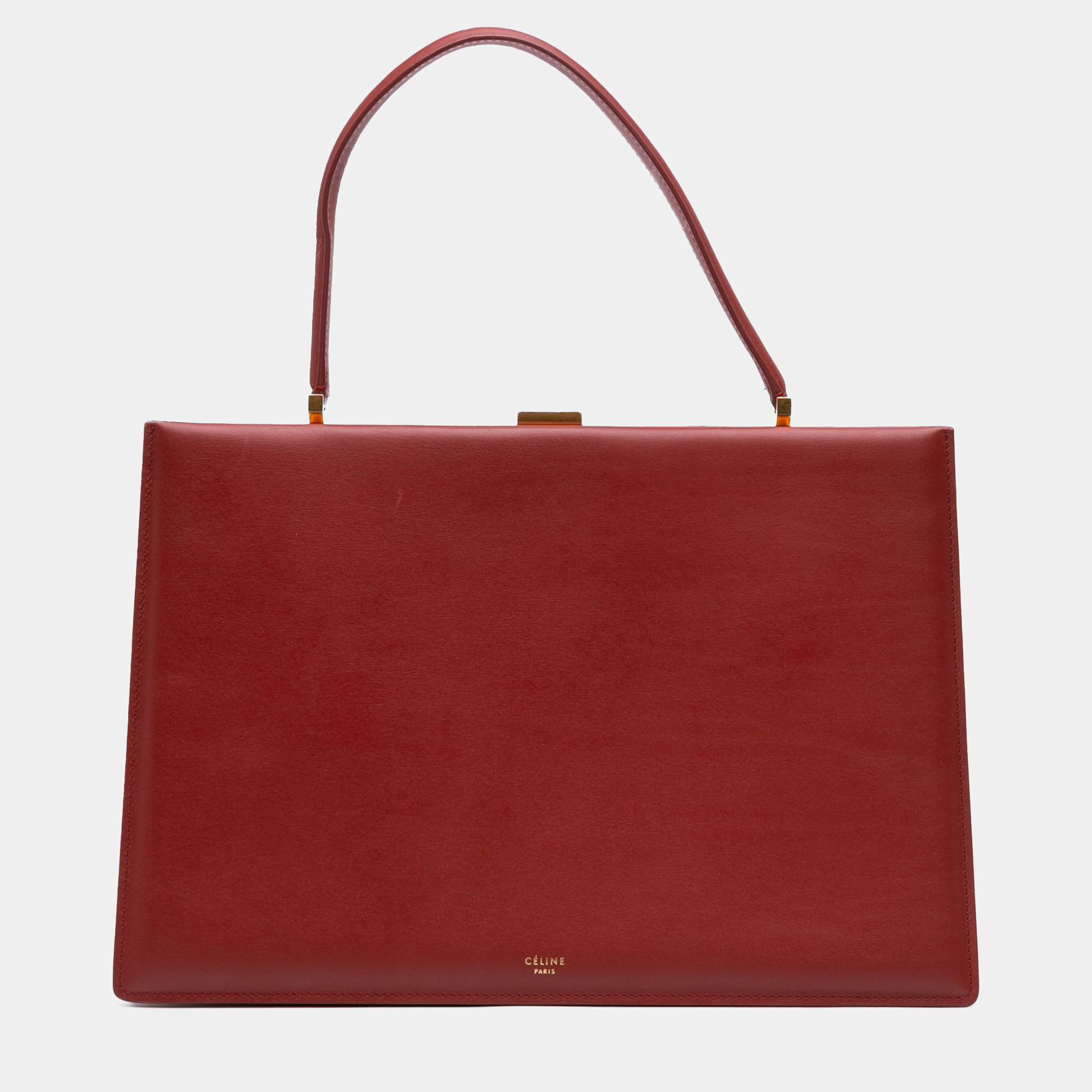 

Celine Red Medium Calfskin Clasp Handbag
