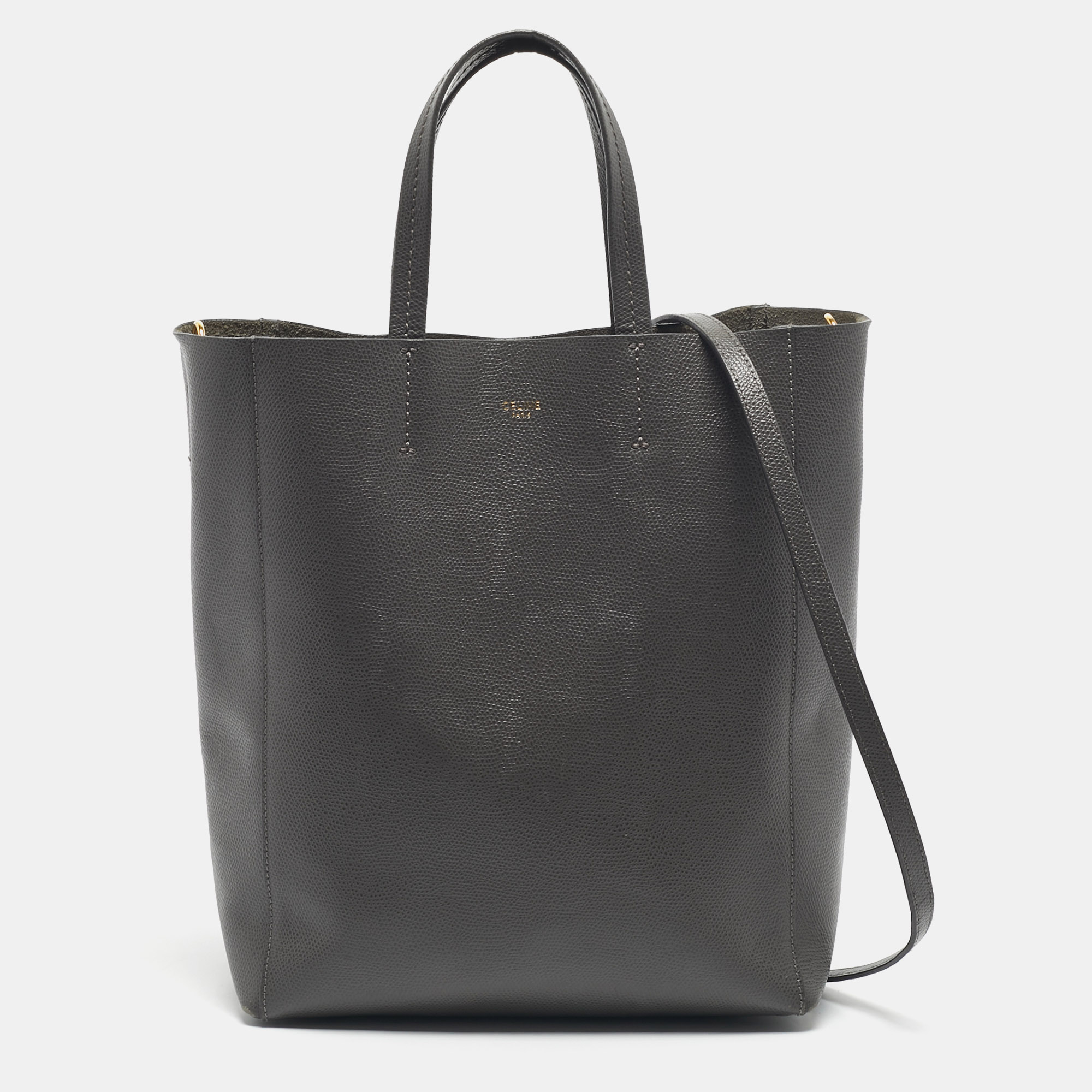 

Celine Grey Leather  Vertical Cabas Tote