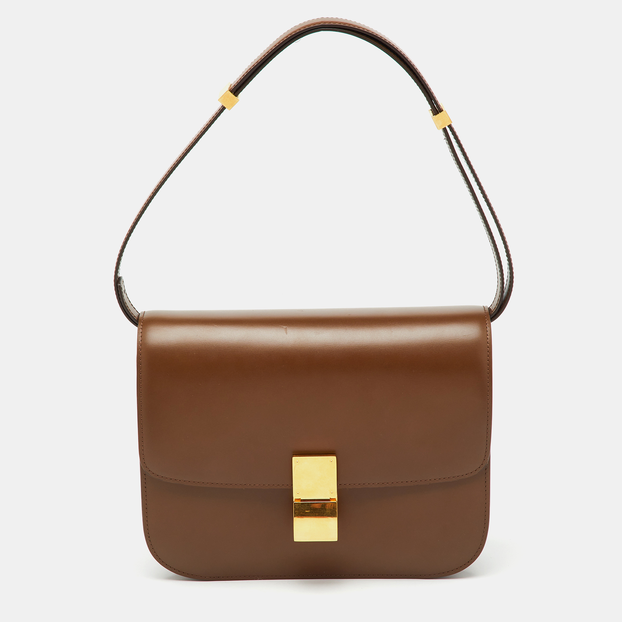 

Celine Brown Leather  Classic Box Shoulder Bag