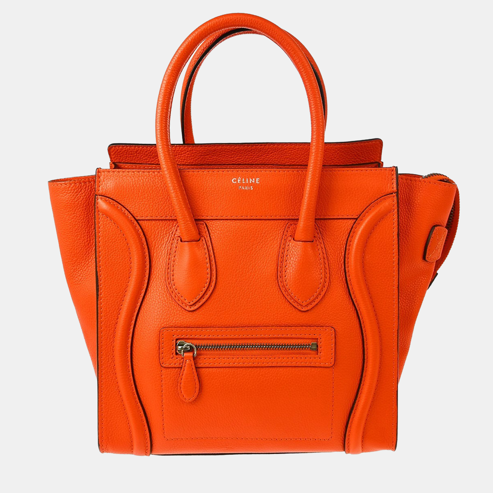 

Celine Otange Micro Luggage Handbag, Orange