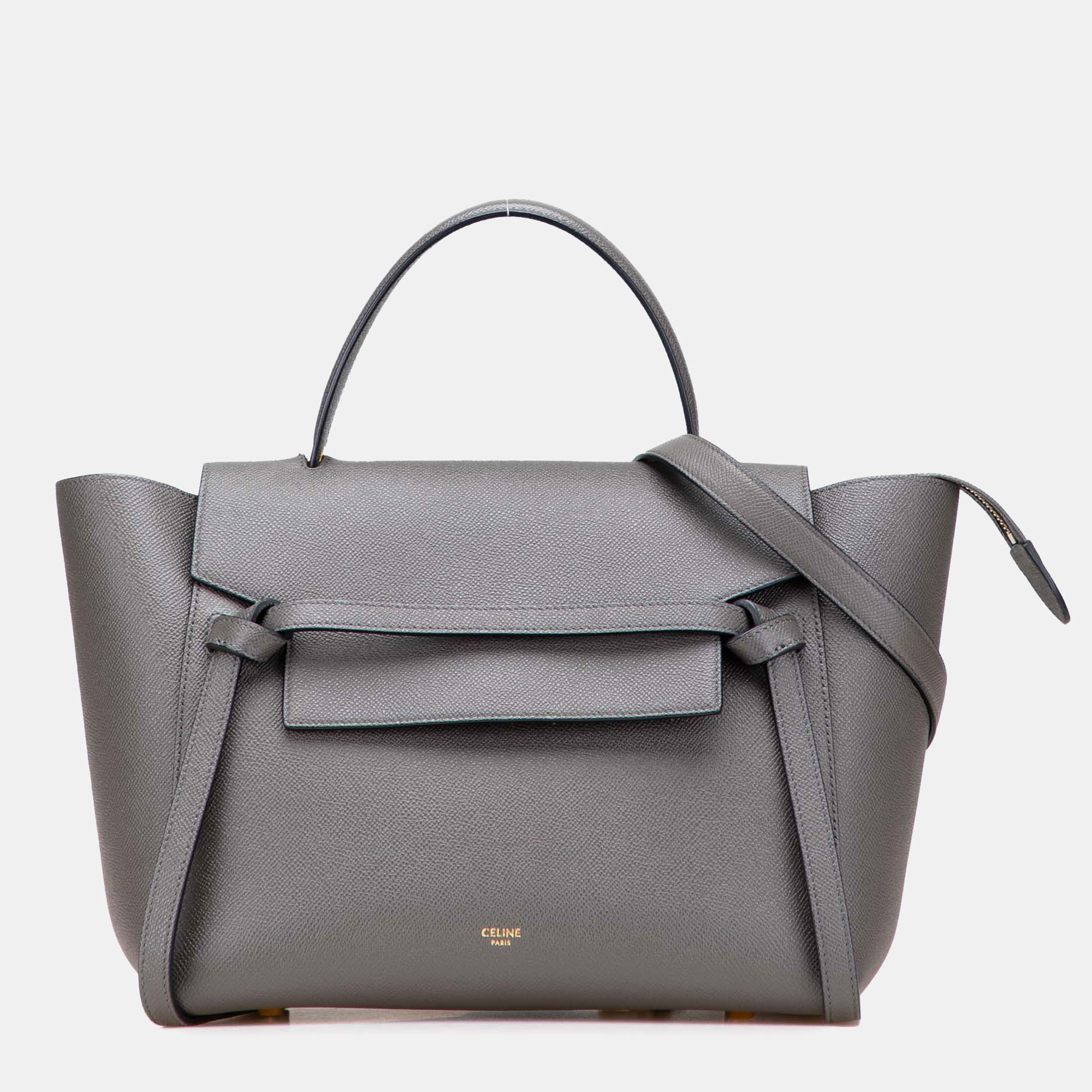 

Celine Grey Mini Grained Calfskin Belt Bag