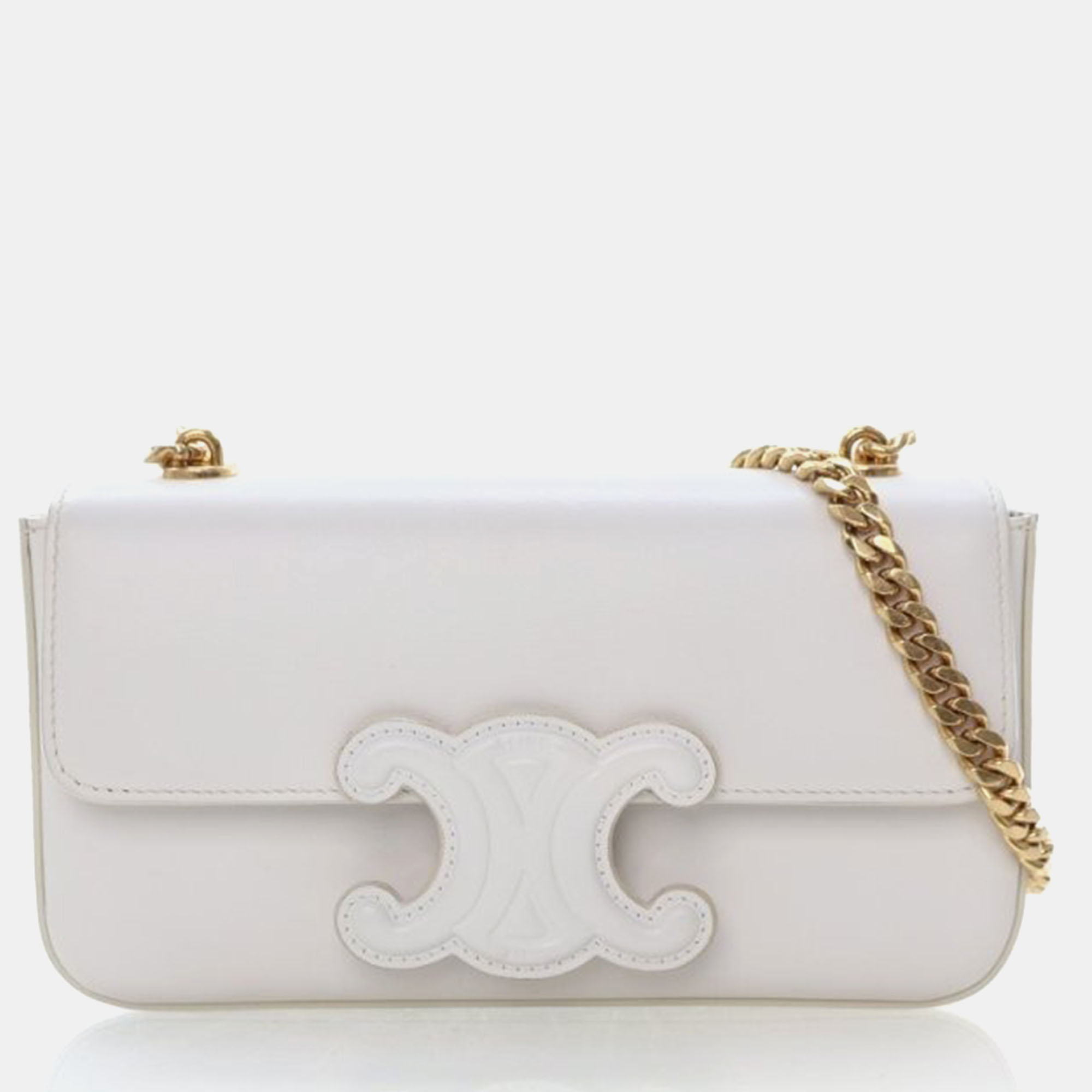 

Celine Triomphe White Calfskin Shoulder Bag