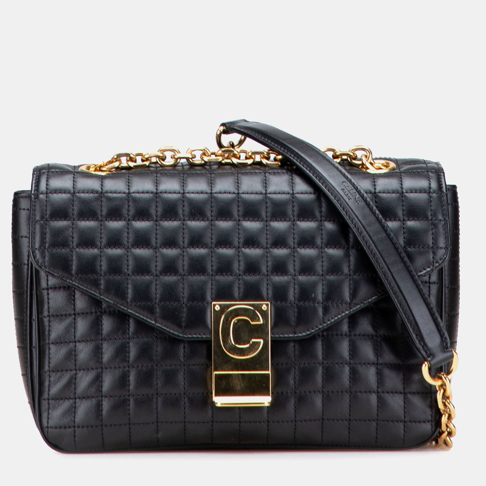 

Celine Black Medium Quilted Calfskin C Crossbody