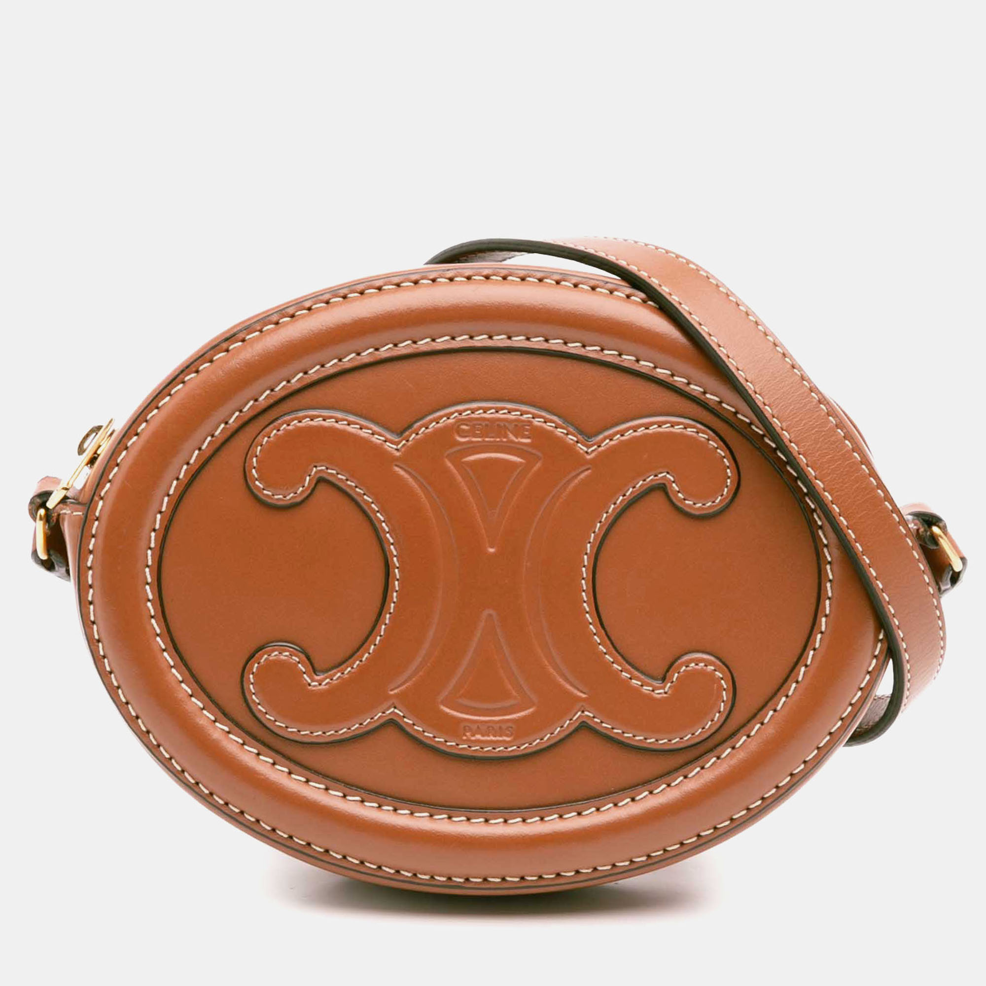 

Celine Brown Small Calfskin Cuir Triomphe Oval Crossbody