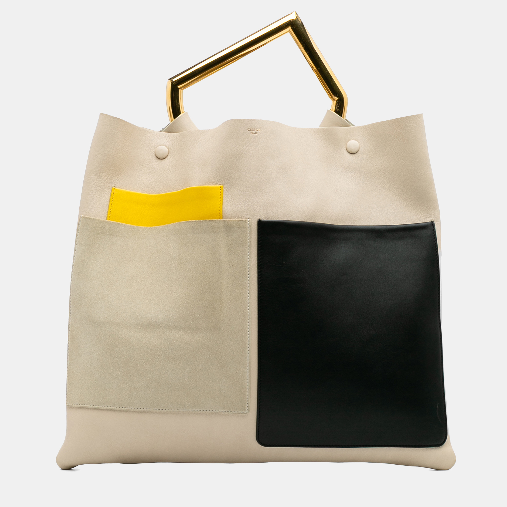 

Celine Beige Leather Geometric Tote