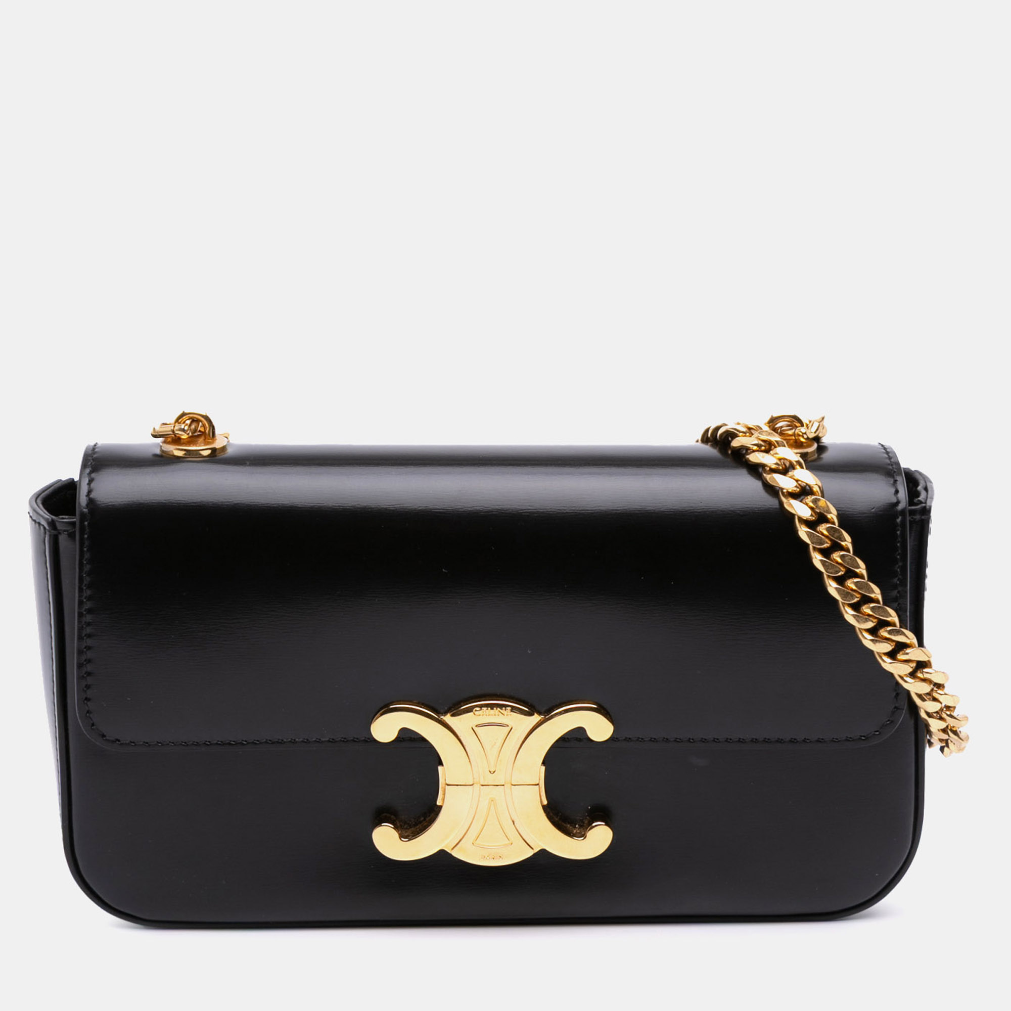 

Celine Black Shiny Calfskin Claude Chain Shoulder Bag