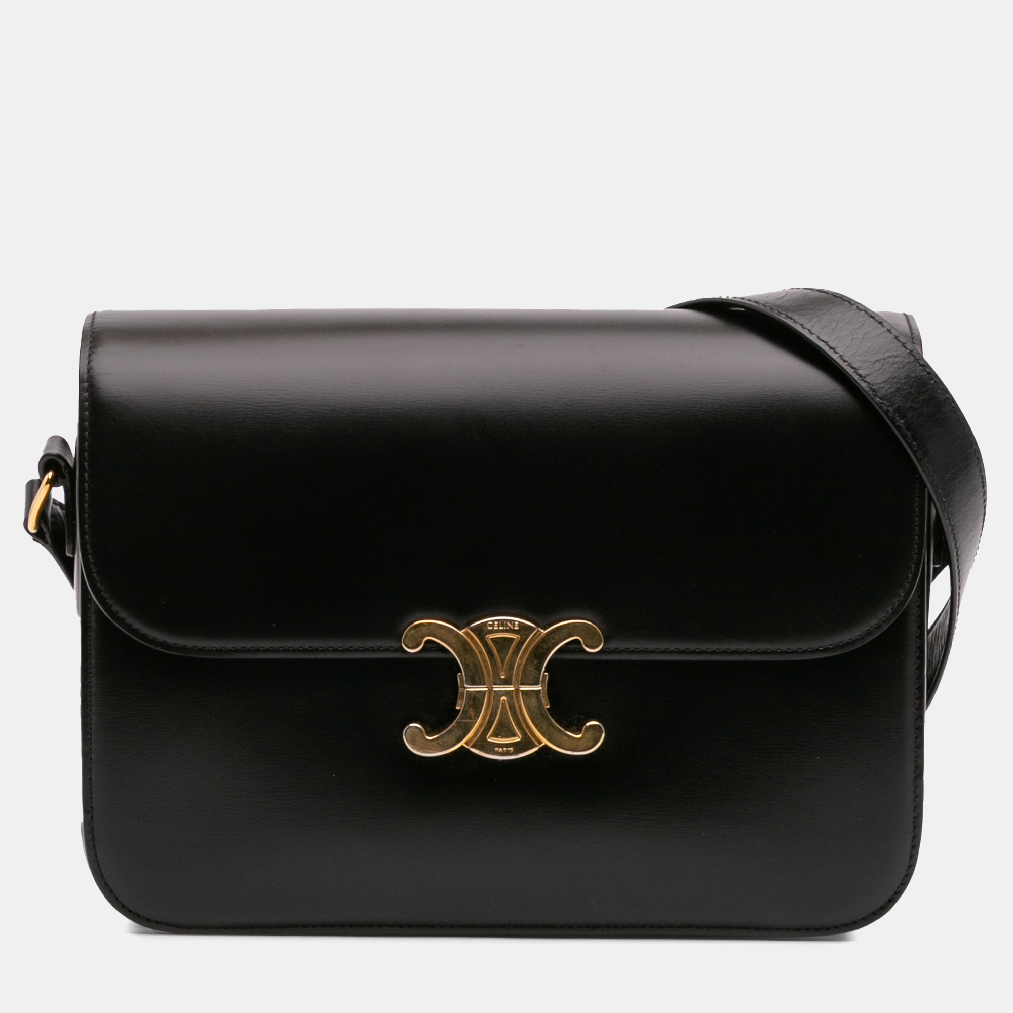 

Celine Black Large Shiny Calfskin Triomphe Crossbody