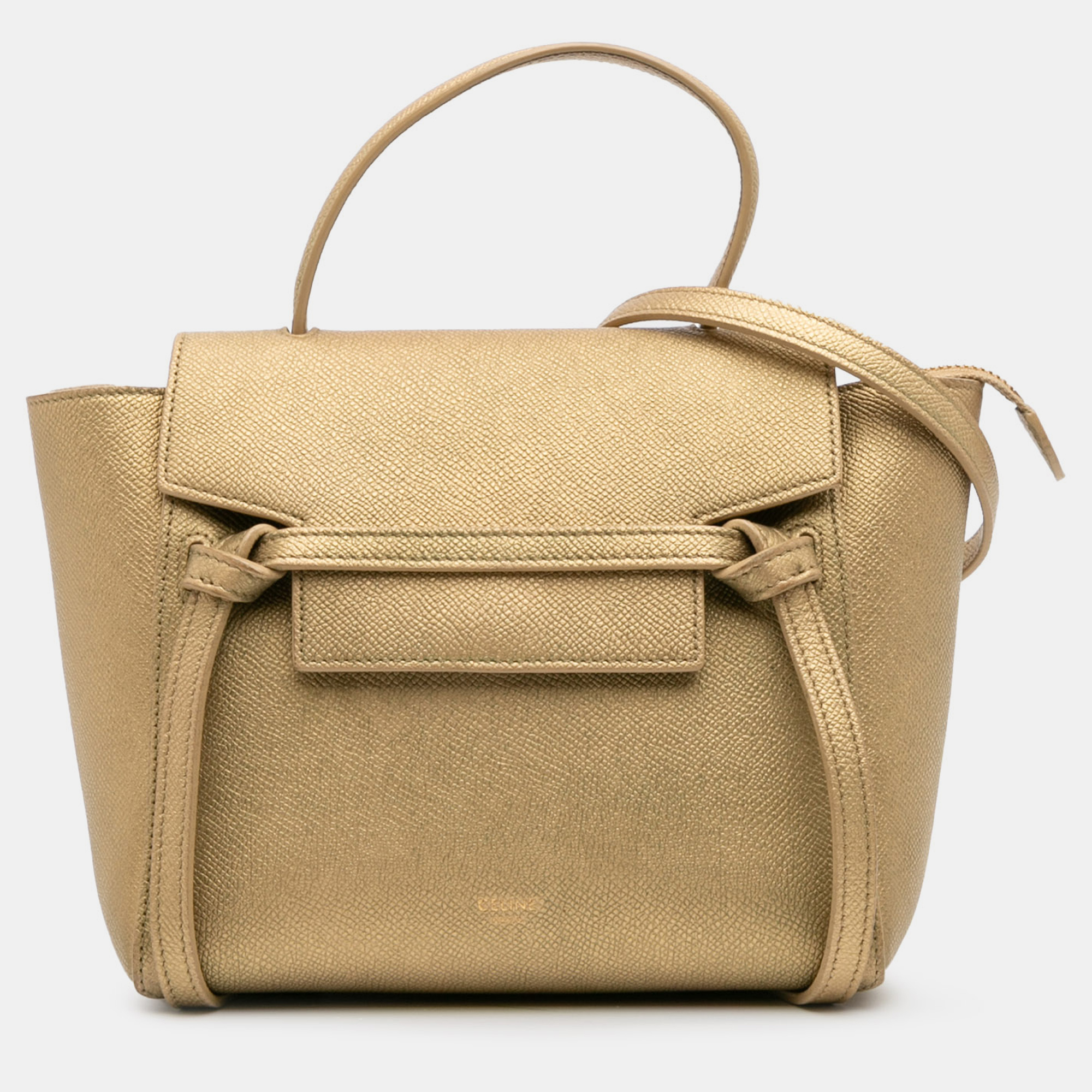 Celine Gold Nano Grained Calfskin Belt Bag