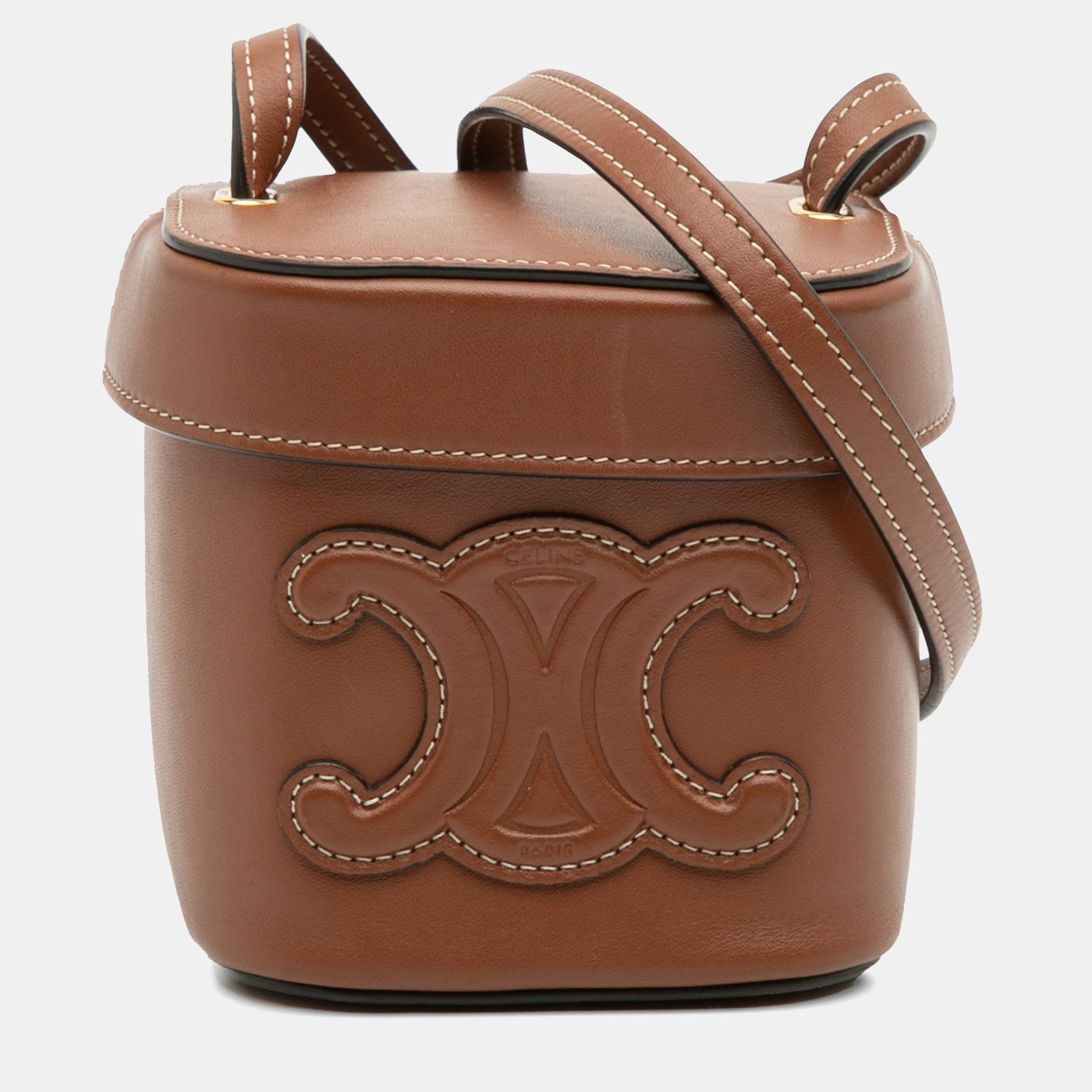 

Celine Brown Small Calfskin Cuir Triomphe Box Bag