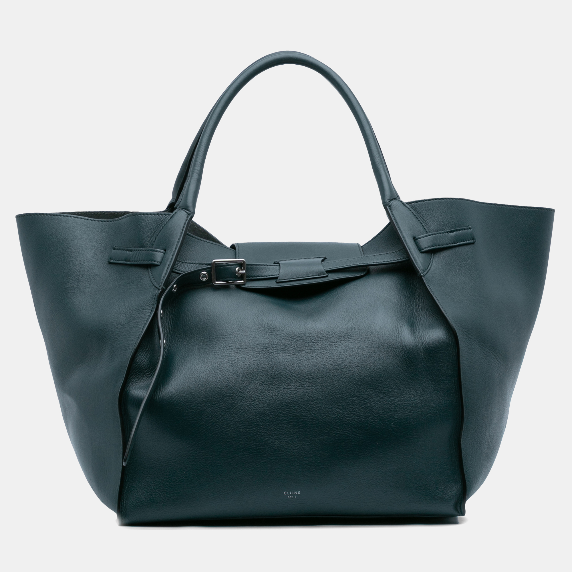 

Celine Green Medium Supple Grained Calfskin Big Bag Tote