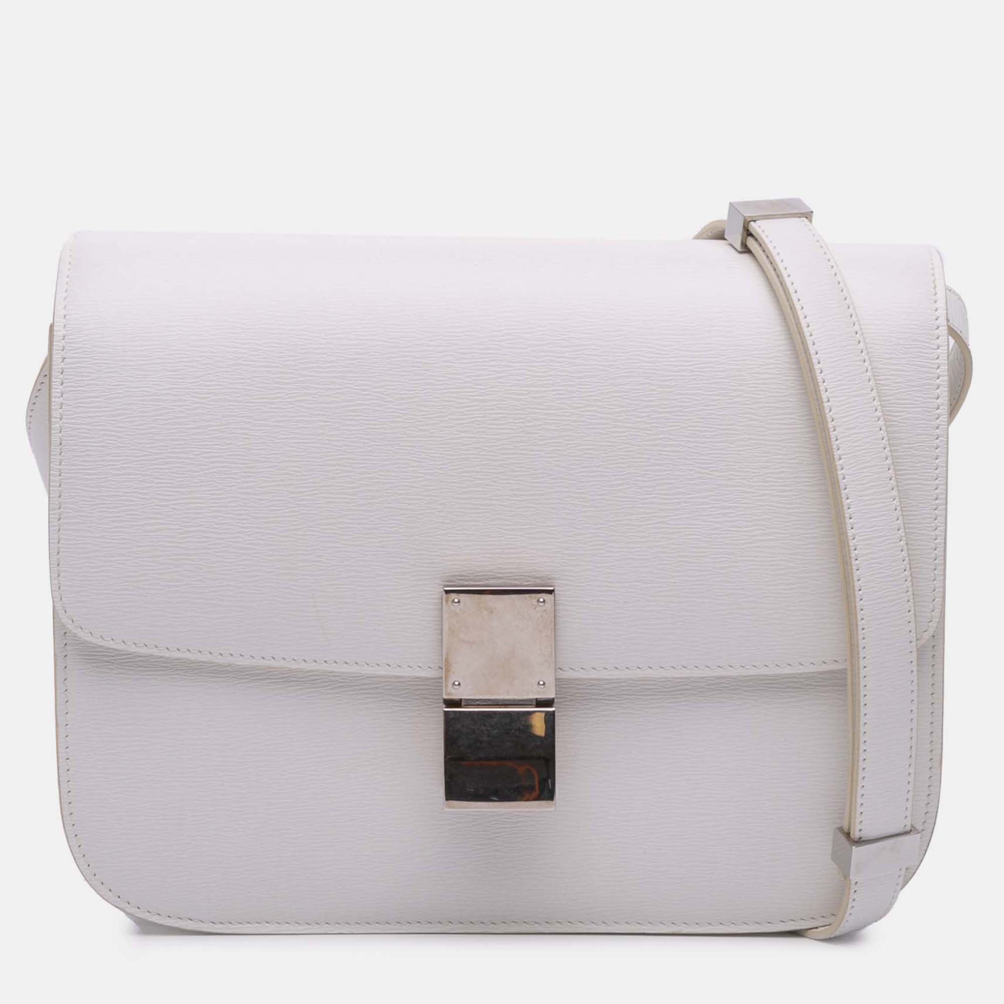 

Celine White Medium Calfskin Classic Box