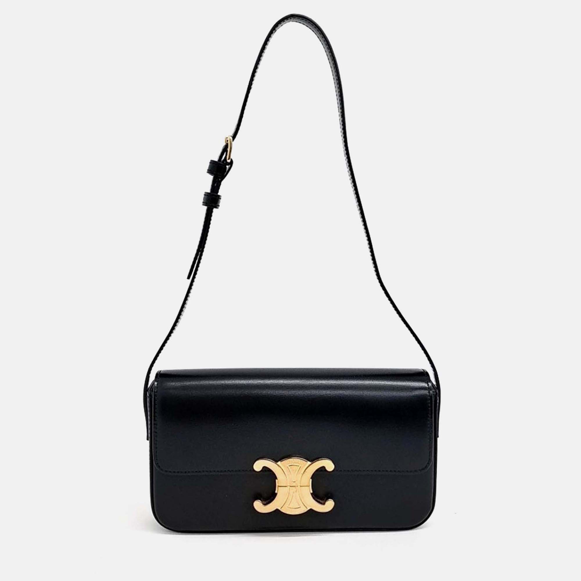 

Celine Black Leather Triumph shoulder bag