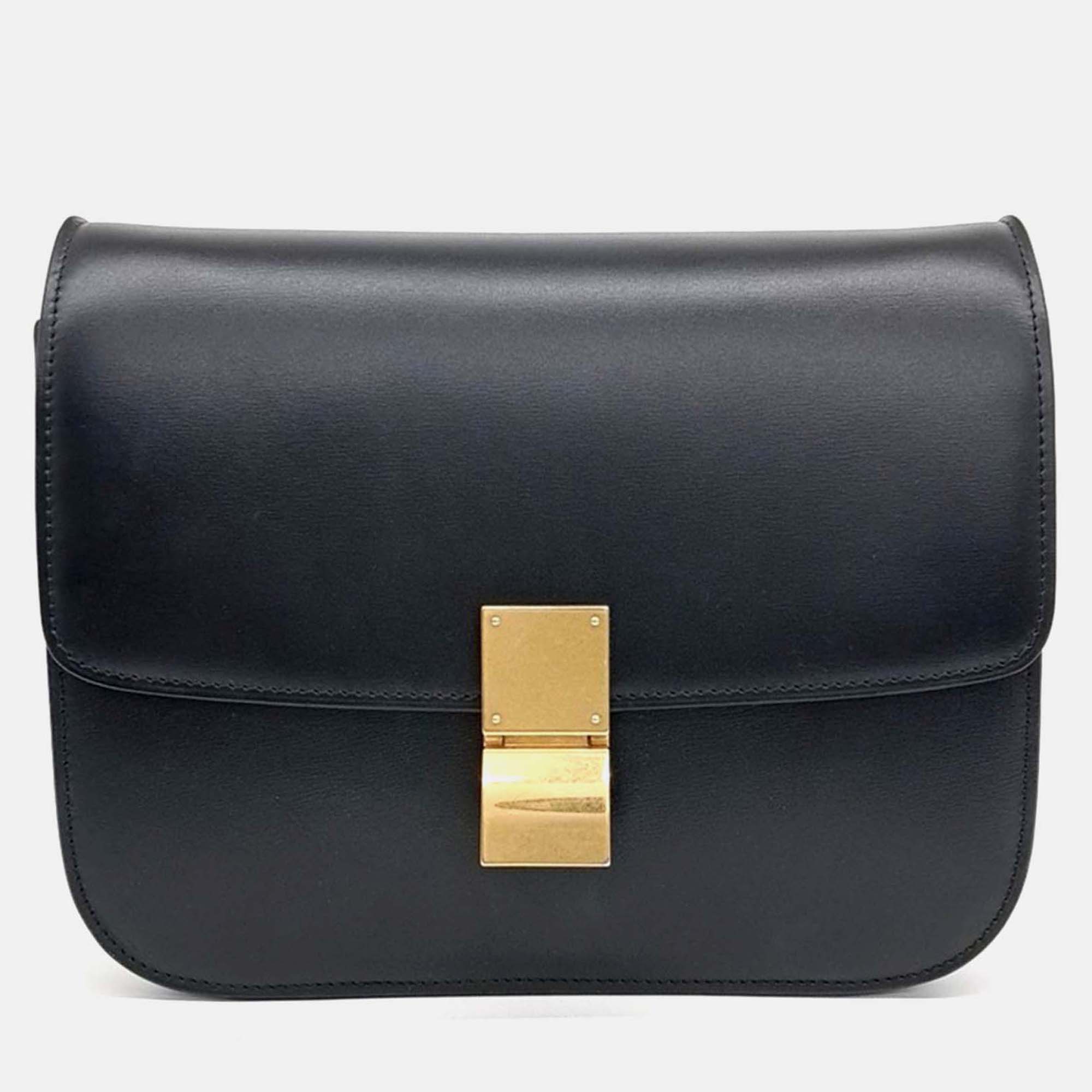 

Celine Black Leather Classic Box Medium