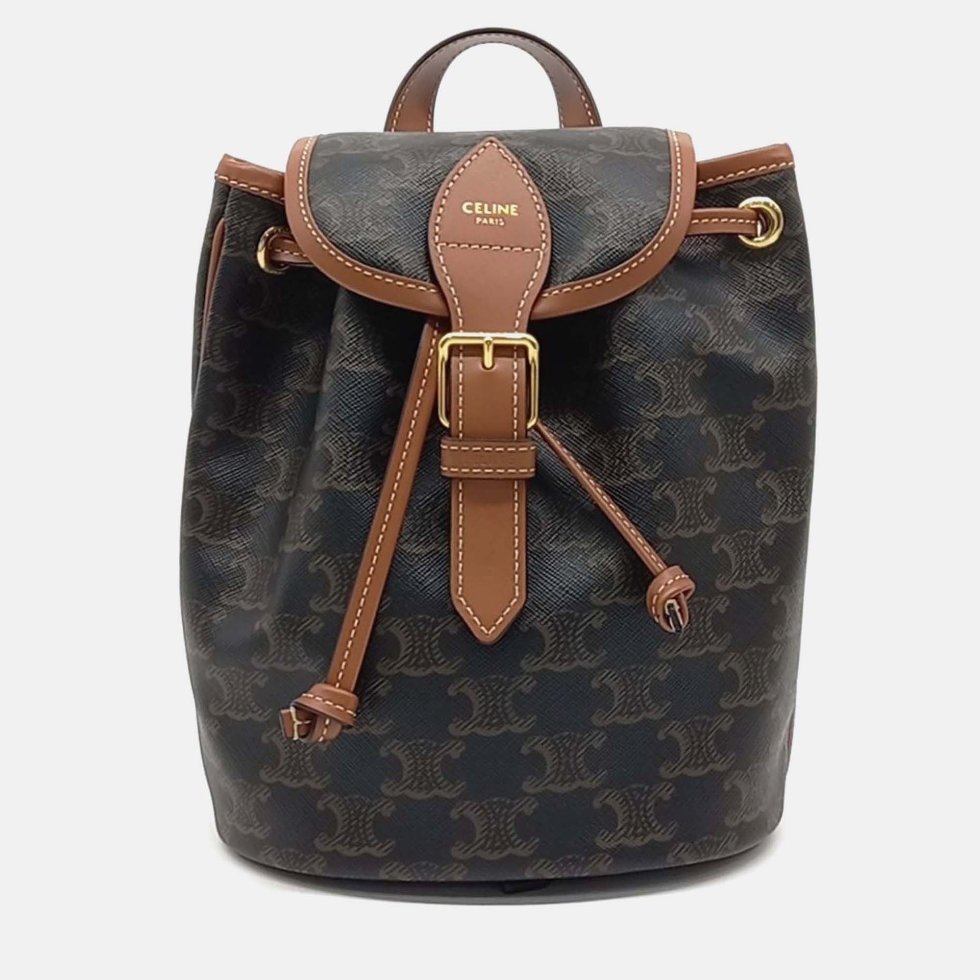 

Celine Brown PVC Folco Mini Backpack