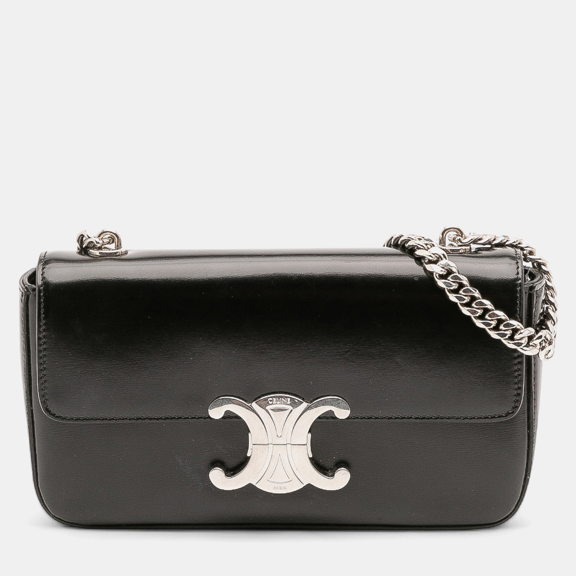 

Celine Black Shiny Calfskin Claude Chain Shoulder Bag
