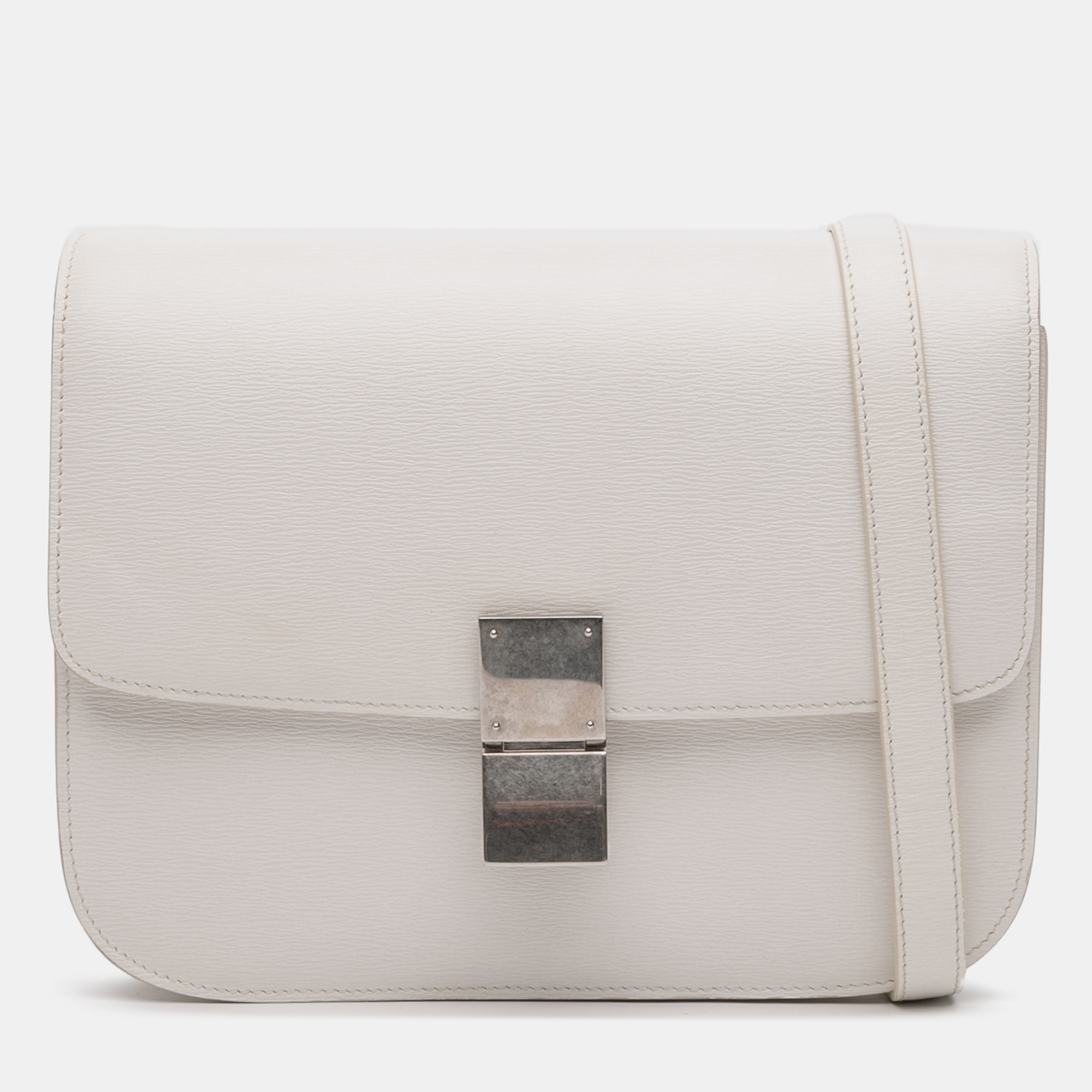 

Celine White Medium Calfskin Classic Box