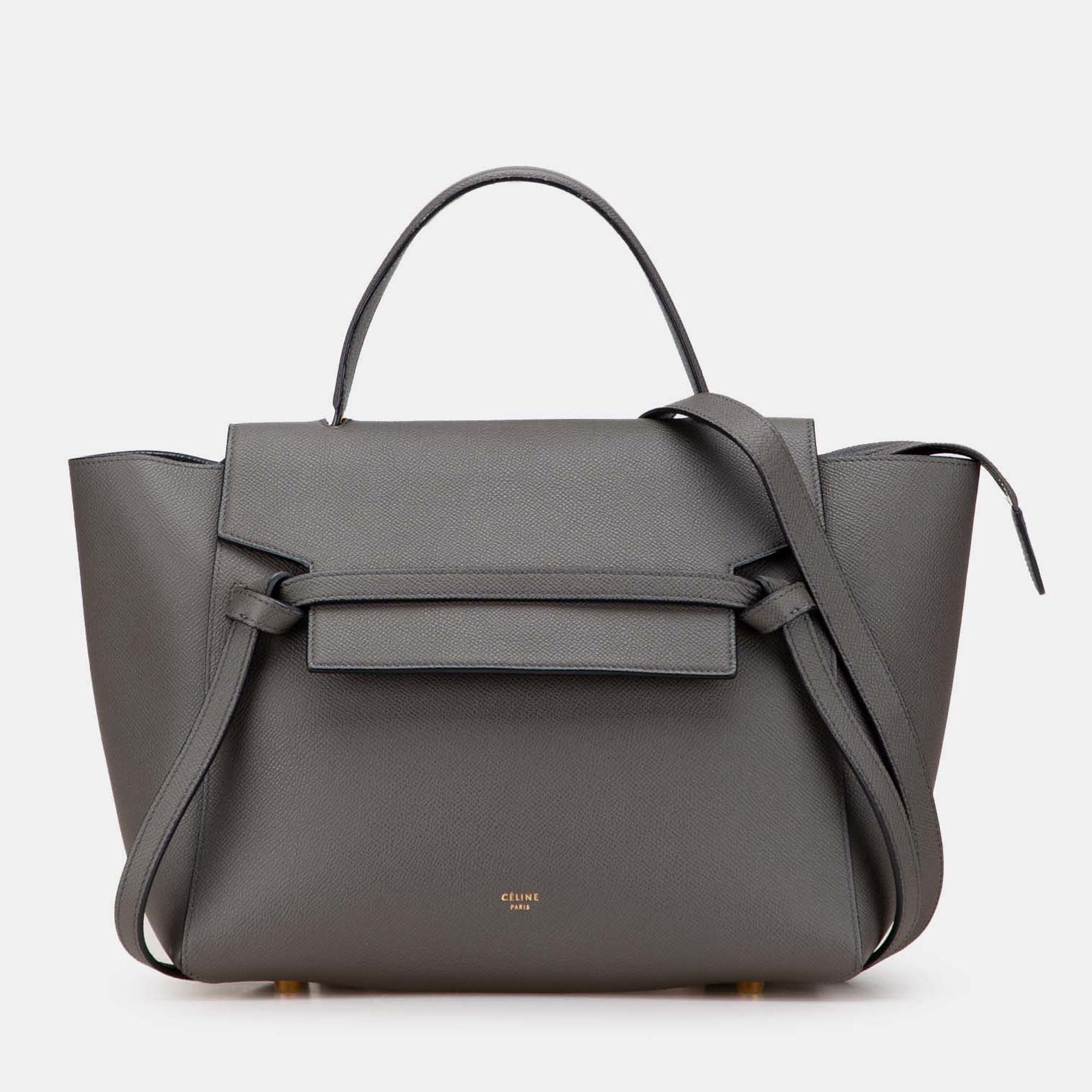 

Celine Grey Mini Grained Calfskin Belt Bag