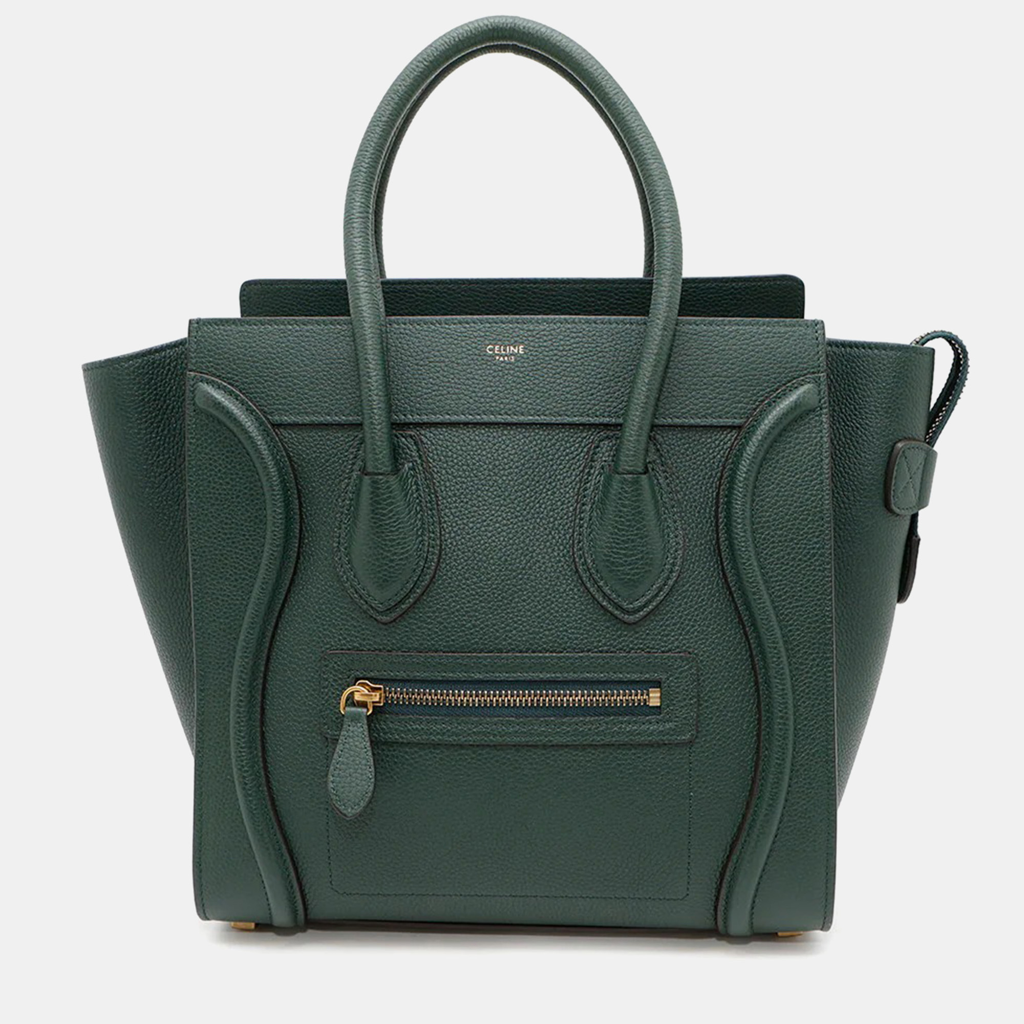 

Celine Luggage Shopper Dark Green Leather Micro Bag
