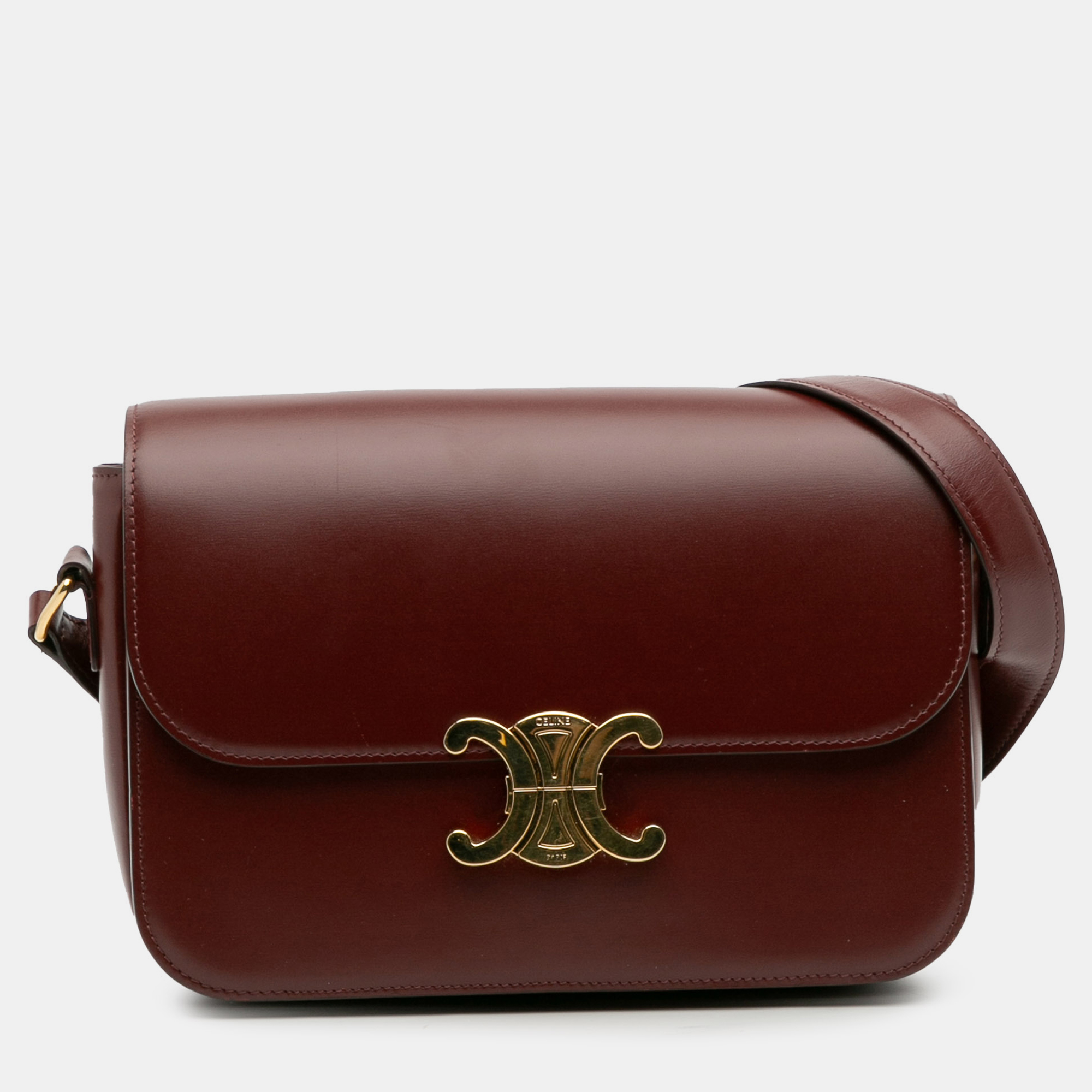 

Celine Red Classique Shiny Calfskin Triomphe Crossbody