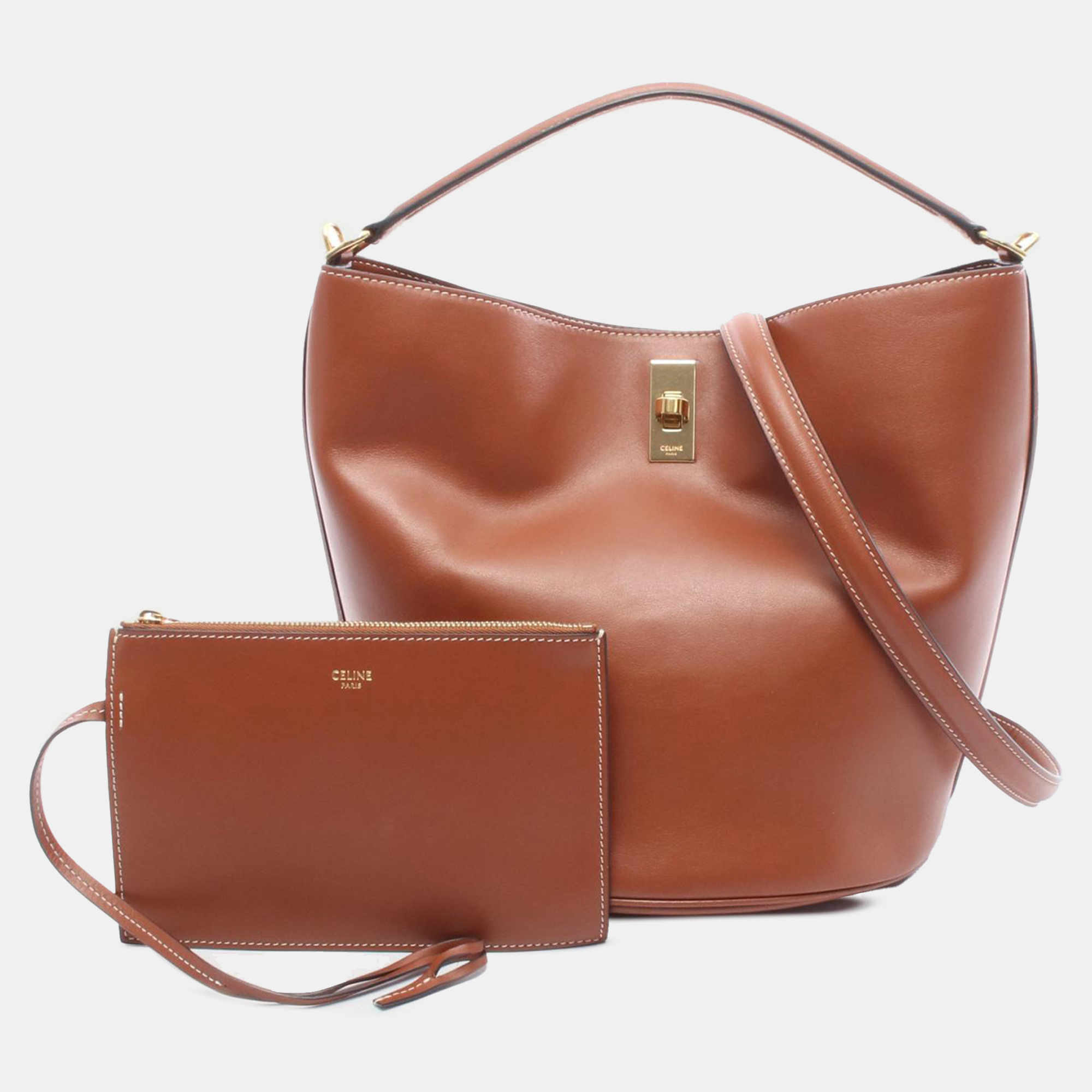 

Celine Brown Leather Teen Bucket 16