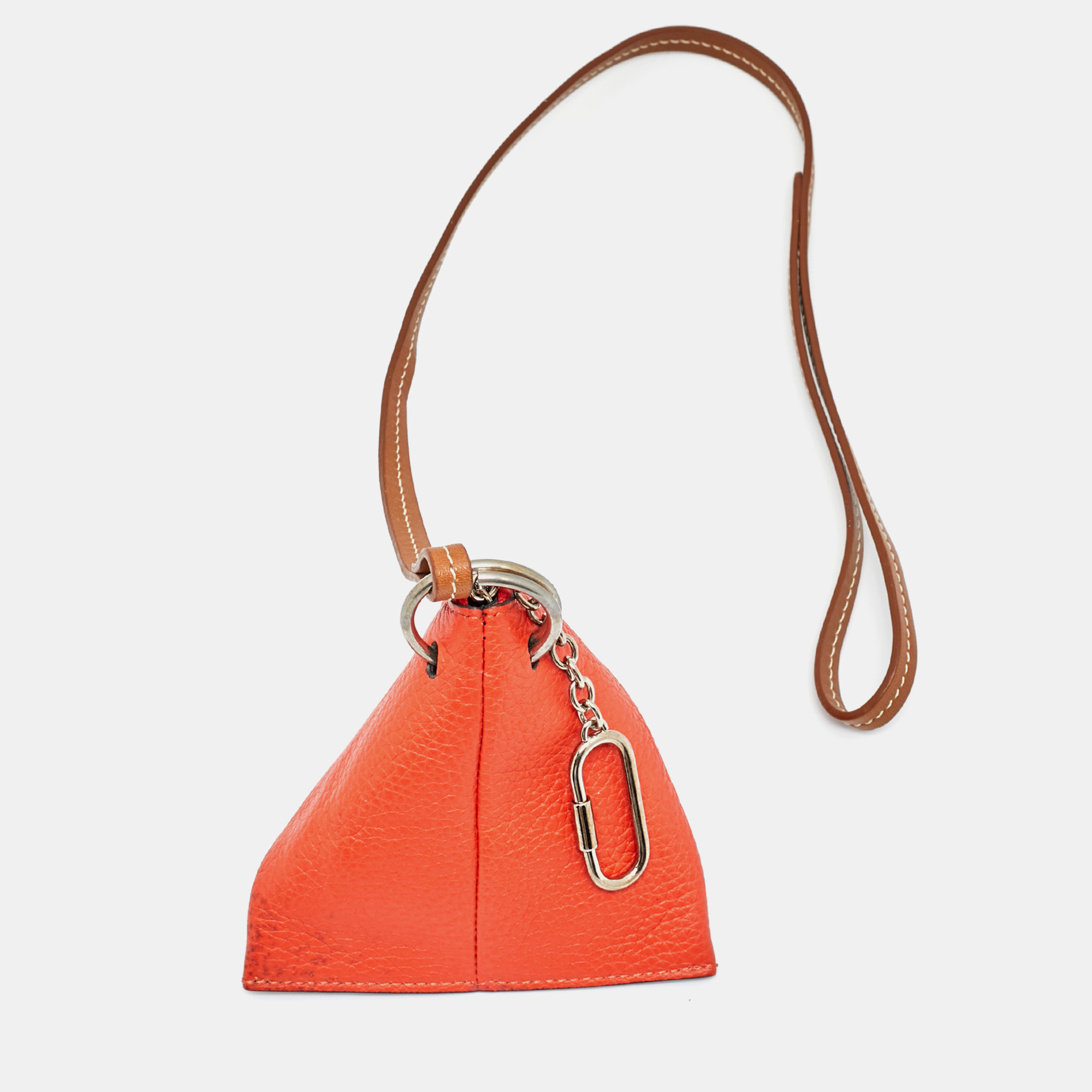 

Celine Orange Leather Triangle Coin Purse