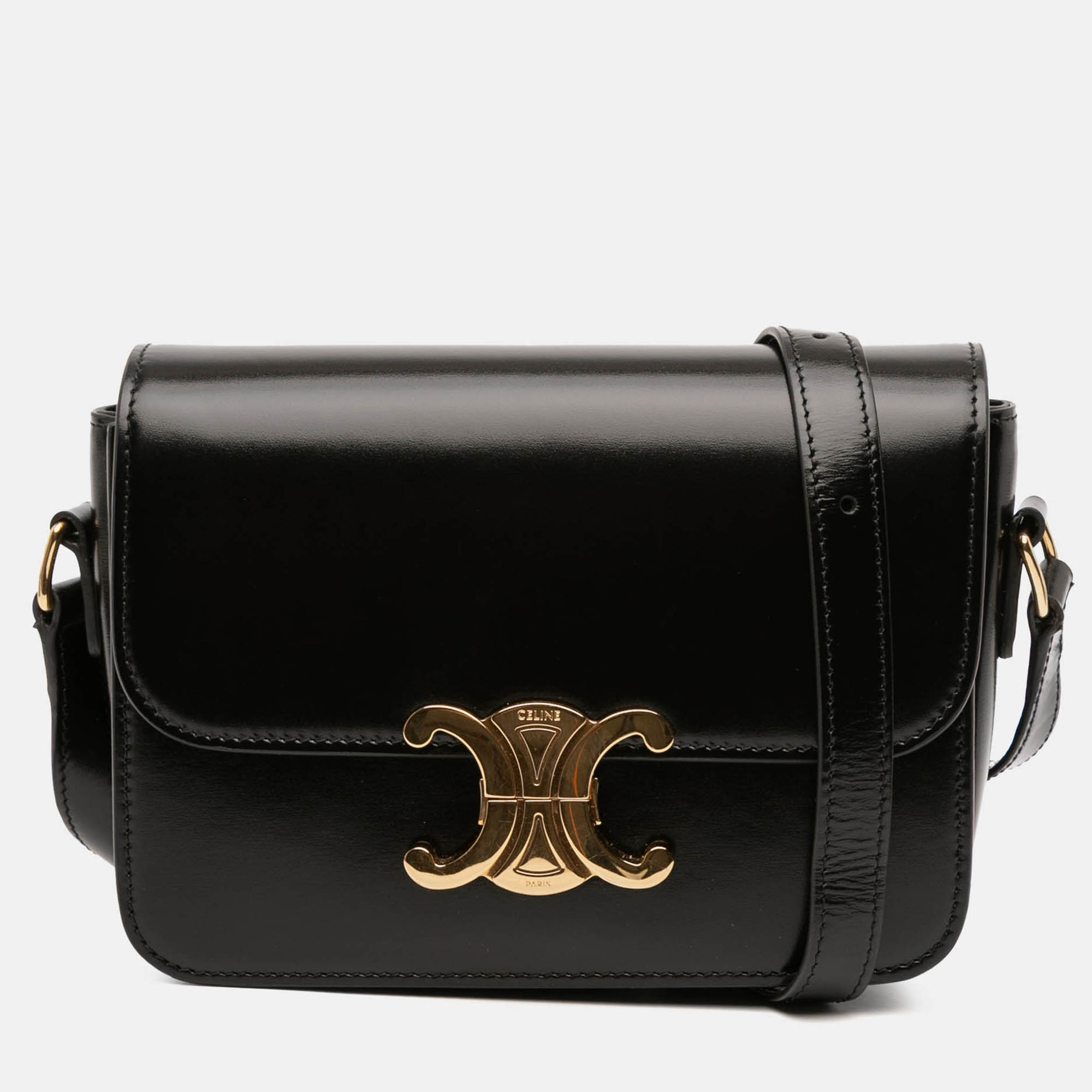 

Celine Black Teen Shiny Calfskin Triomphe Crossbody