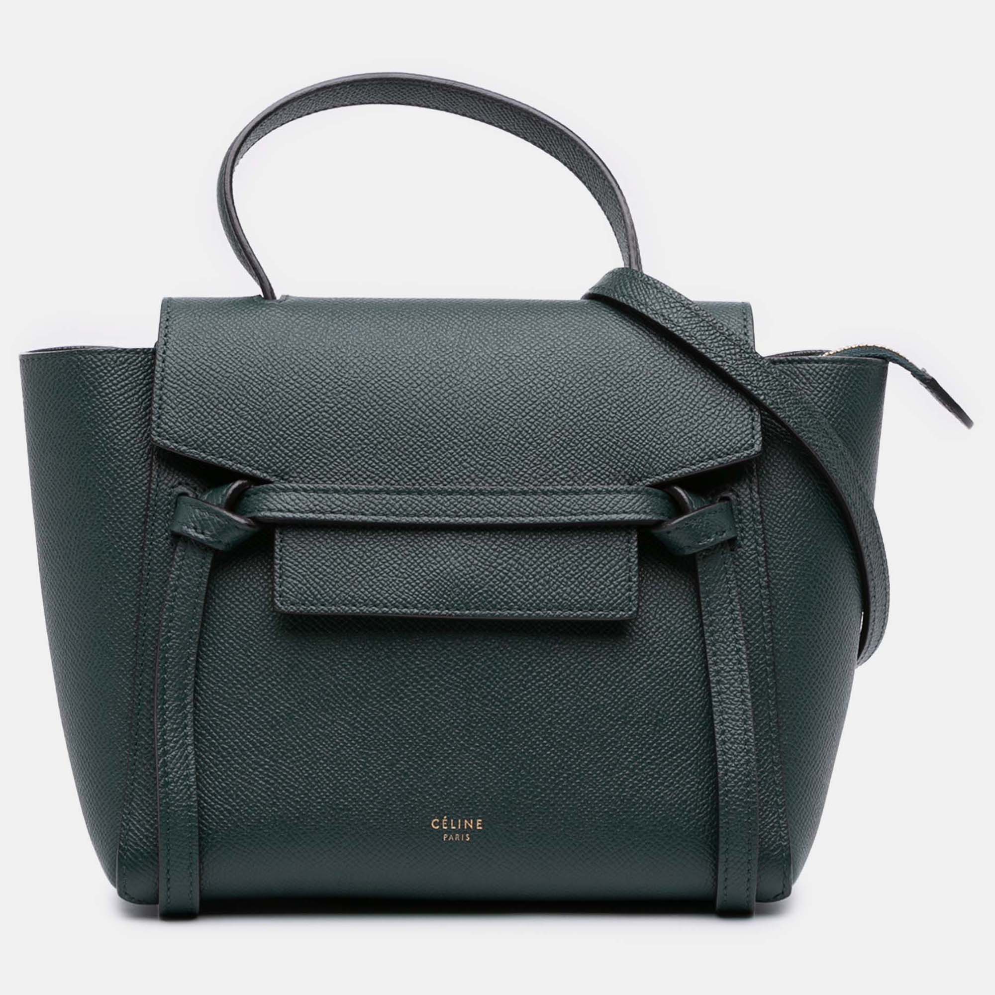 

Celine Green Nano Grained Calfskin Belt Bag
